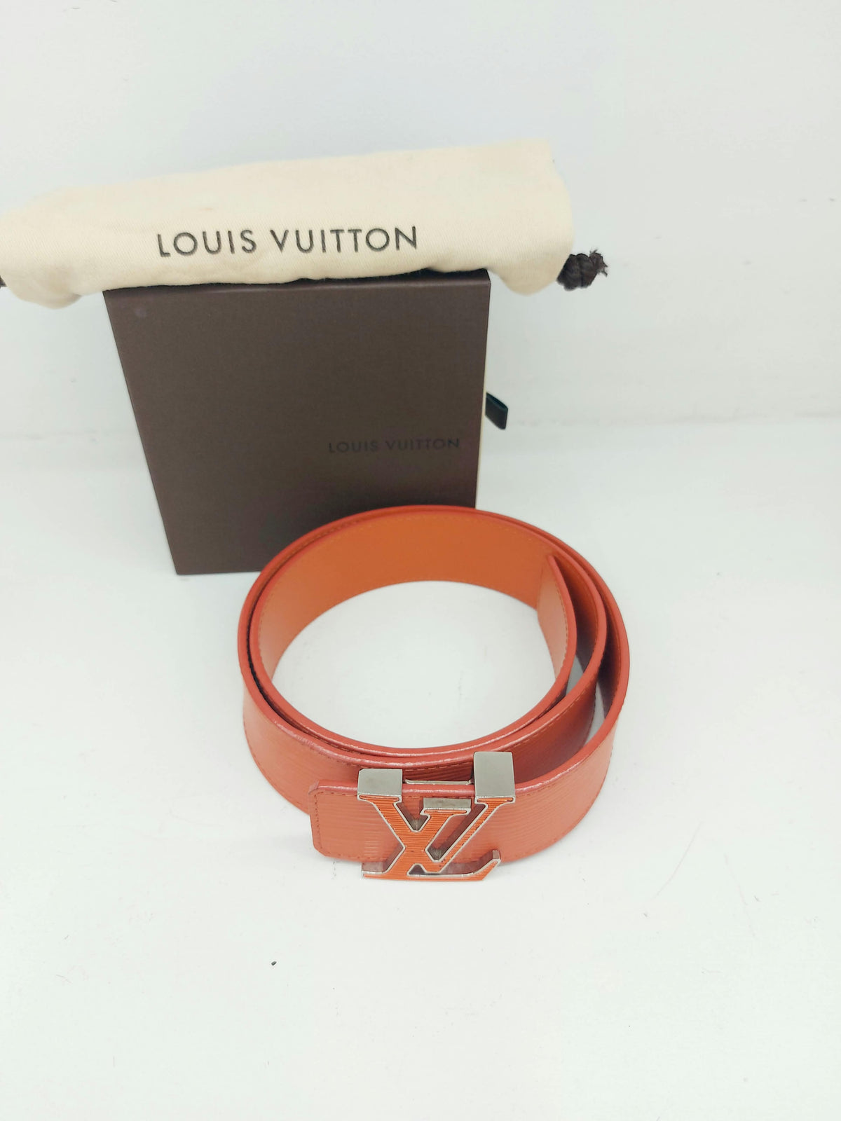 LOUIS VUITTON CINTURA LV INITIALES EPI TG 85