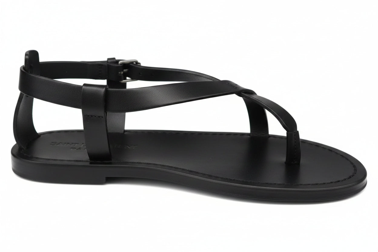 YSL SANDALI PIATTI CULVER IN PELLE LISCIA