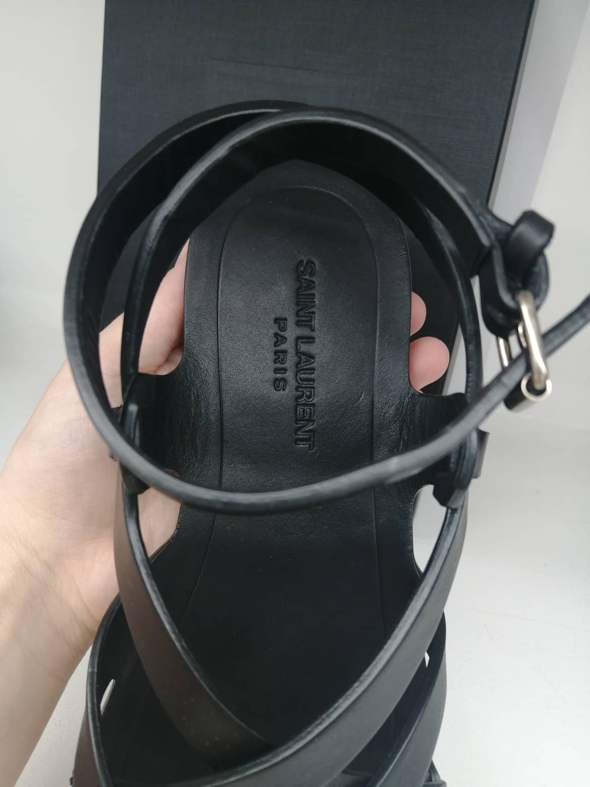 YSL SANDALI FLAT IN PELLE LISCIA