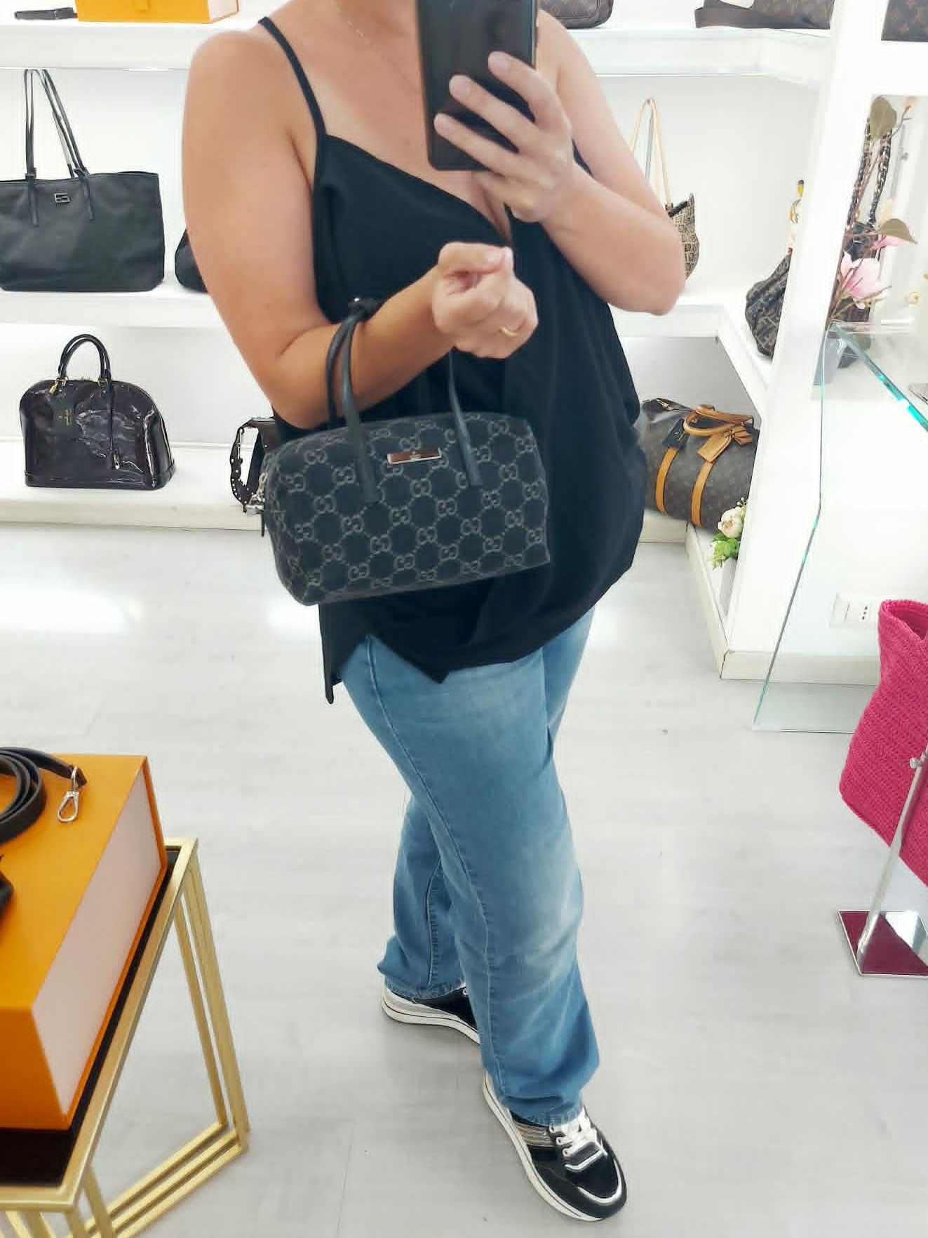 GUCCI BOSTON MINI BAULETTO DENIM GG