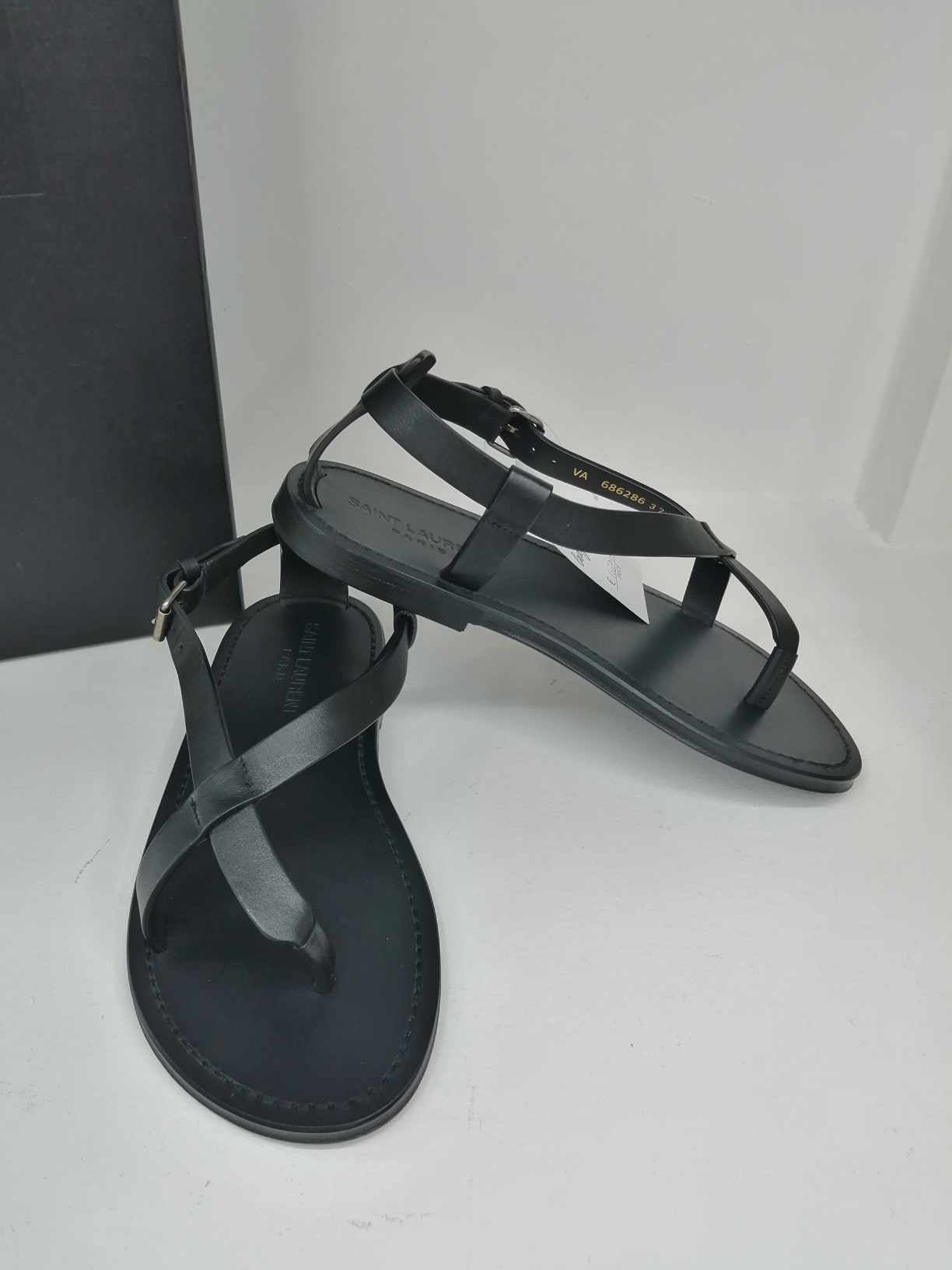 YSL SANDALI PIATTI CULVER IN PELLE LISCIA