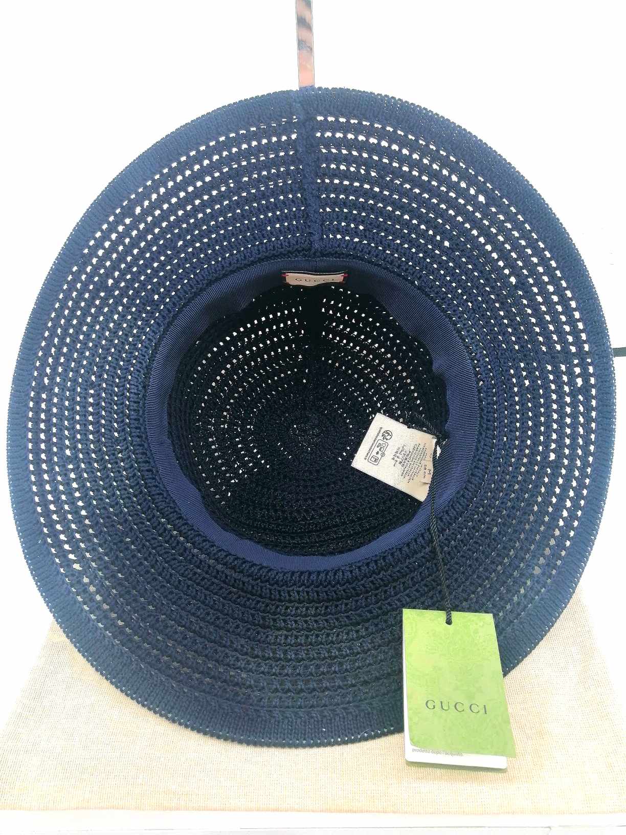 Gucci Cappello Falda Larga Blu Tg M