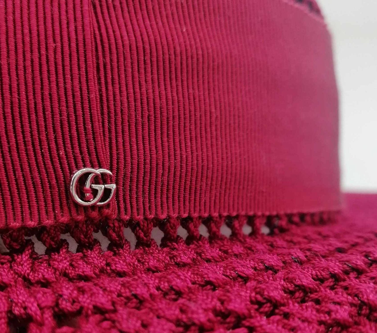 Gucci Cappello Falda Larga Bordeaux Tg L