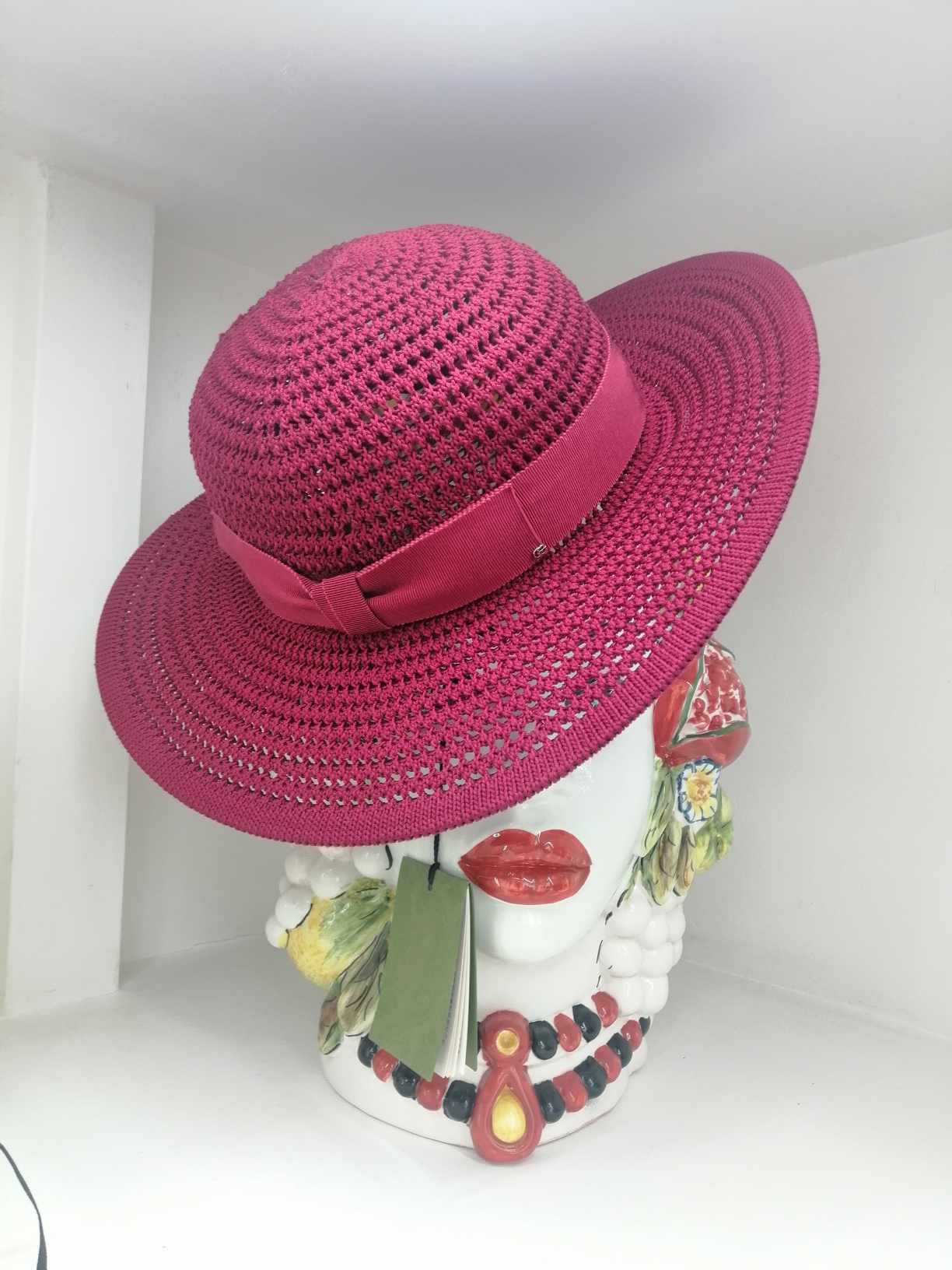 Gucci Cappello Falda Larga Bordeaux Tg L
