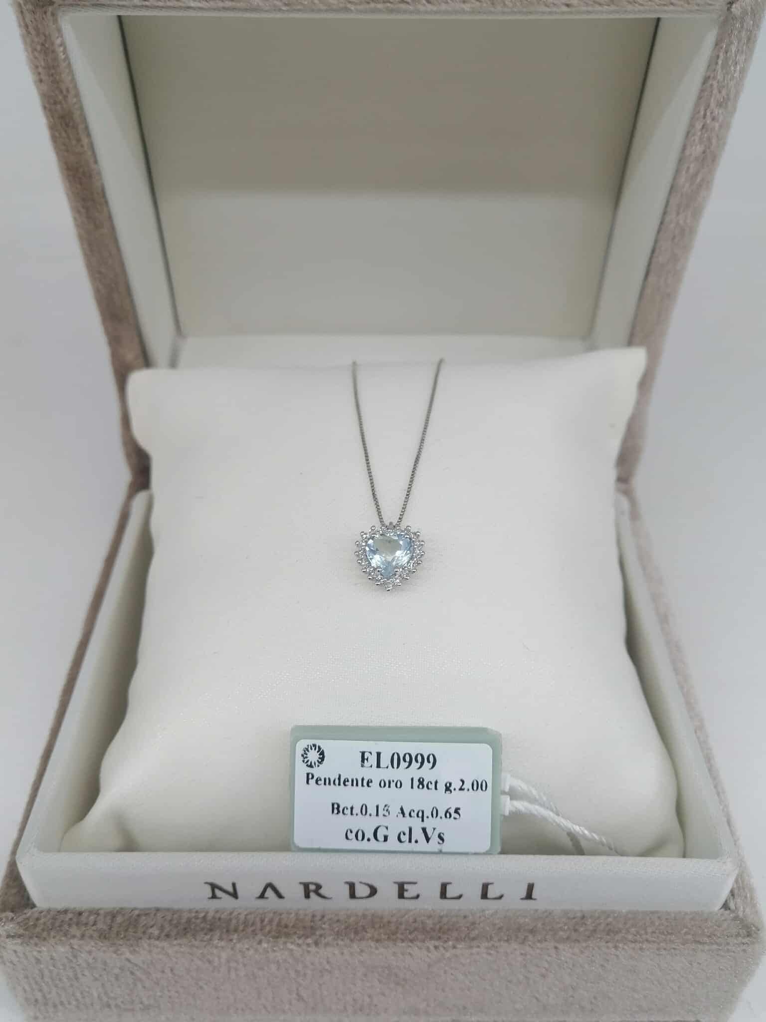 Nardelli Coll. Ellis Collier Pendente Cuore Acquamarine e Diamanti