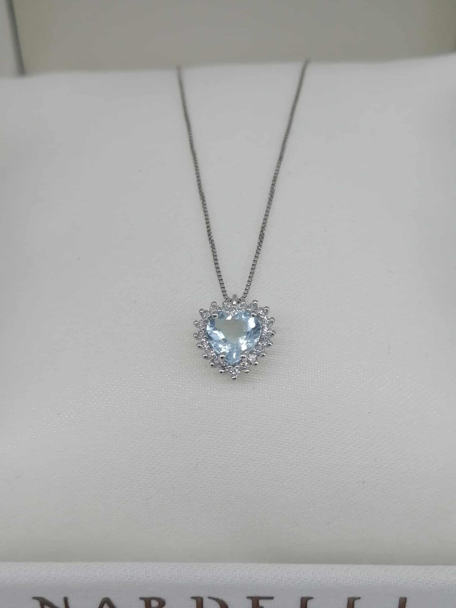 Nardelli Coll. Ellis Collier Pendente Cuore Acquamarine e Diamanti