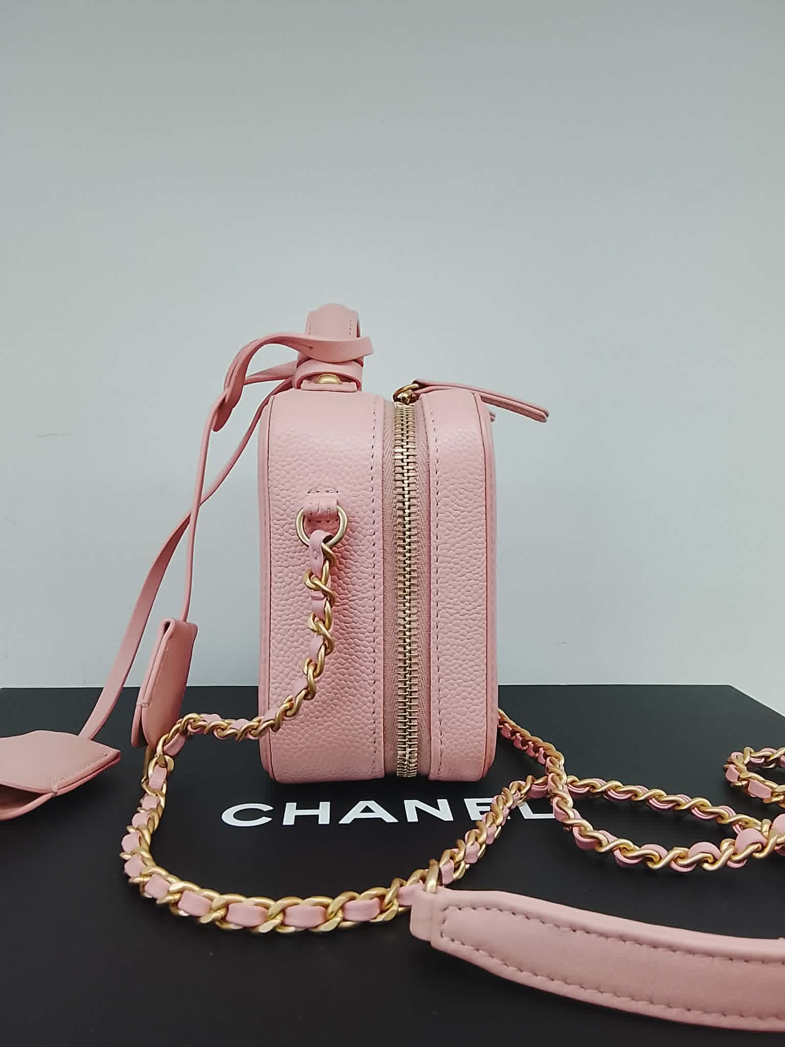 CHANEL VANITY CASE TOP HANDLE ROSA small
