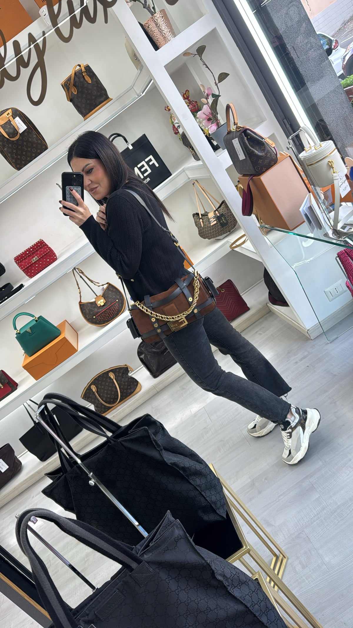 FENDI BAGUETTE CAGE IN SUEDE