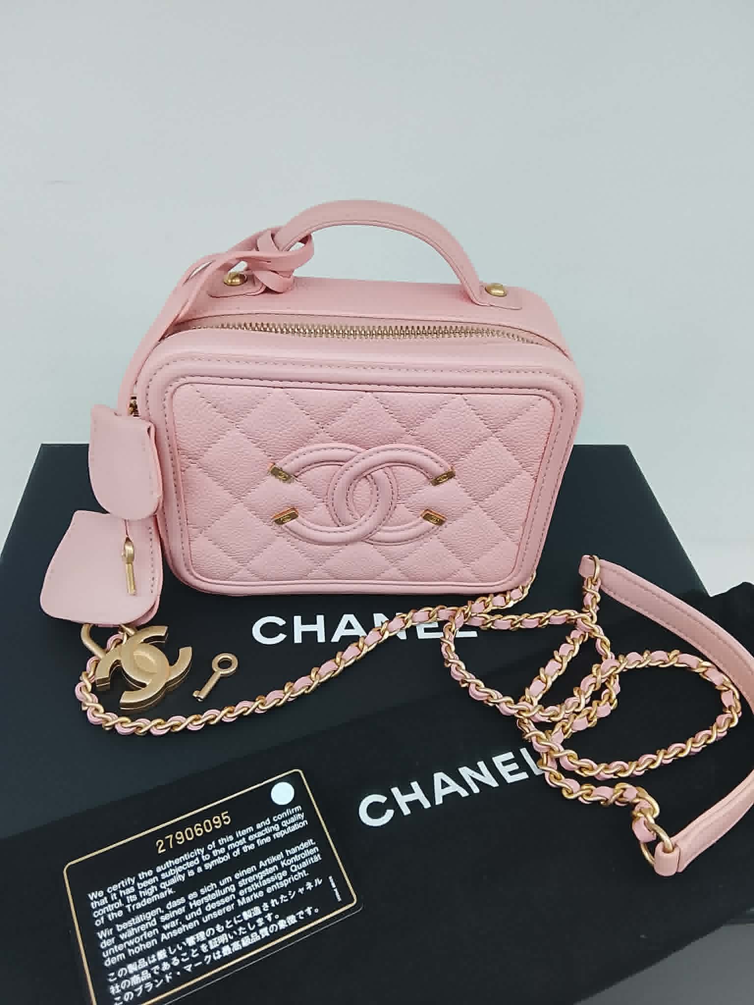 CHANEL VANITY CASE TOP HANDLE ROSA small