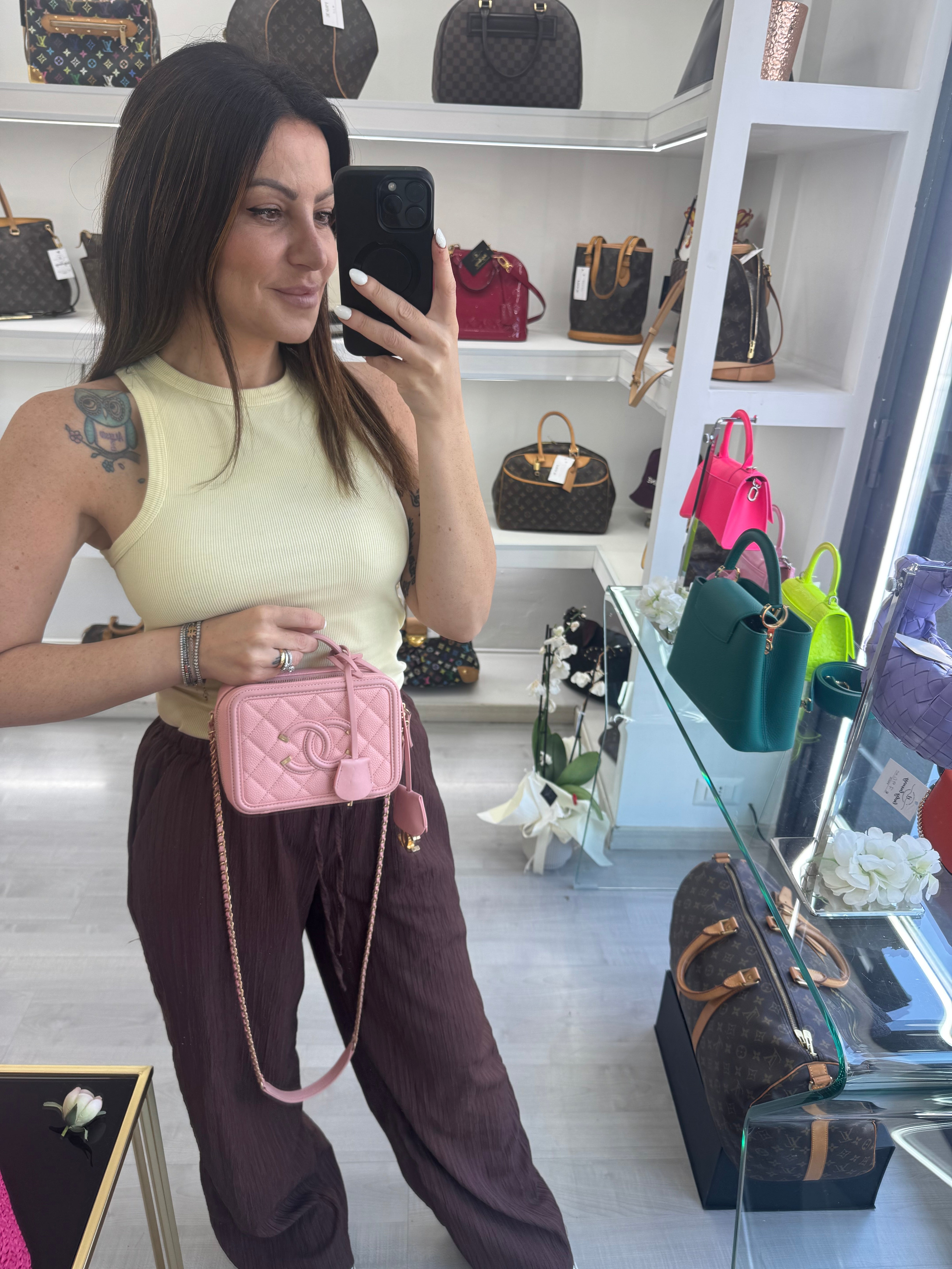 CHANEL VANITY CASE TOP HANDLE ROSA small