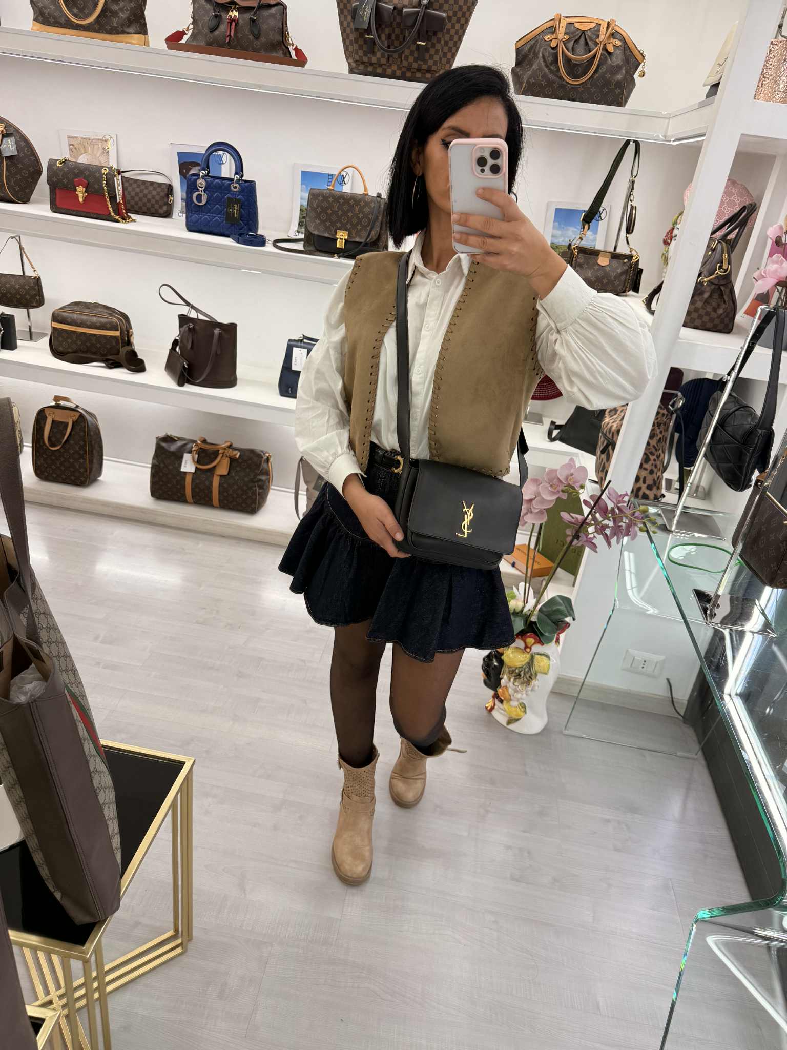 YSL NIKI SATCHEL IN PELLE