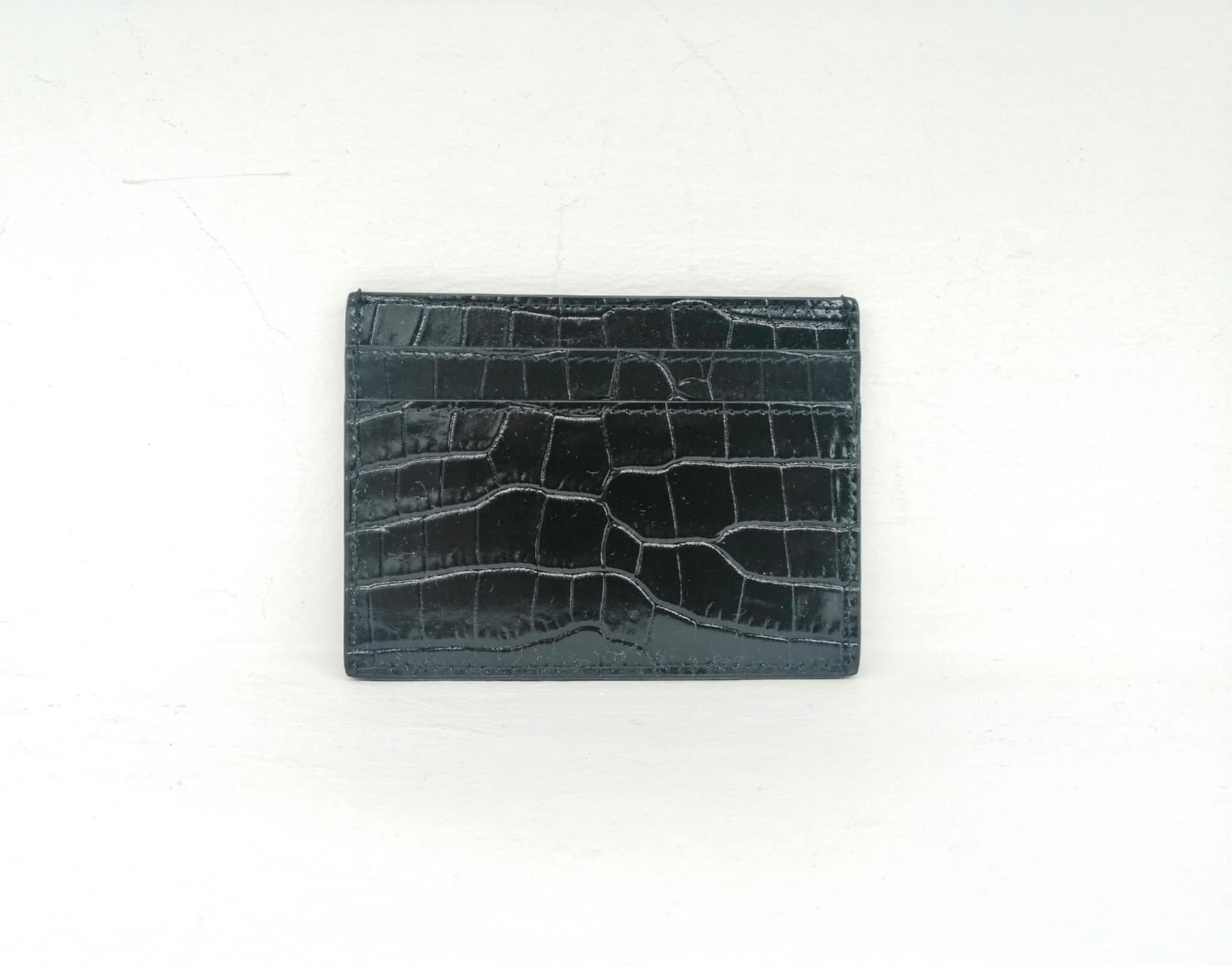 YSL PORTA CARTE COCCODRILLO LOGO