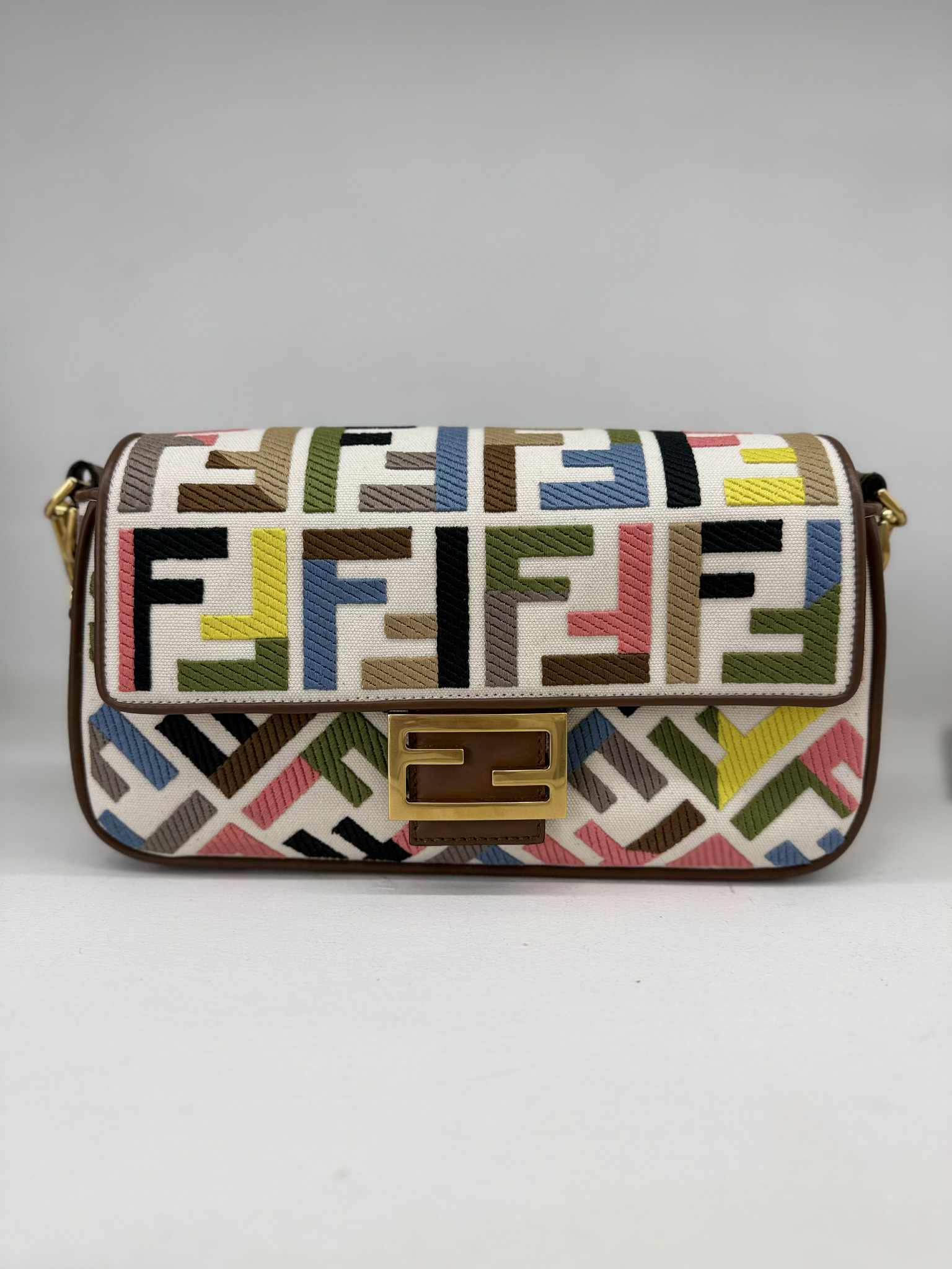 FENDI BAGUETTE TESSUTO MULTICOLOR MEDIA