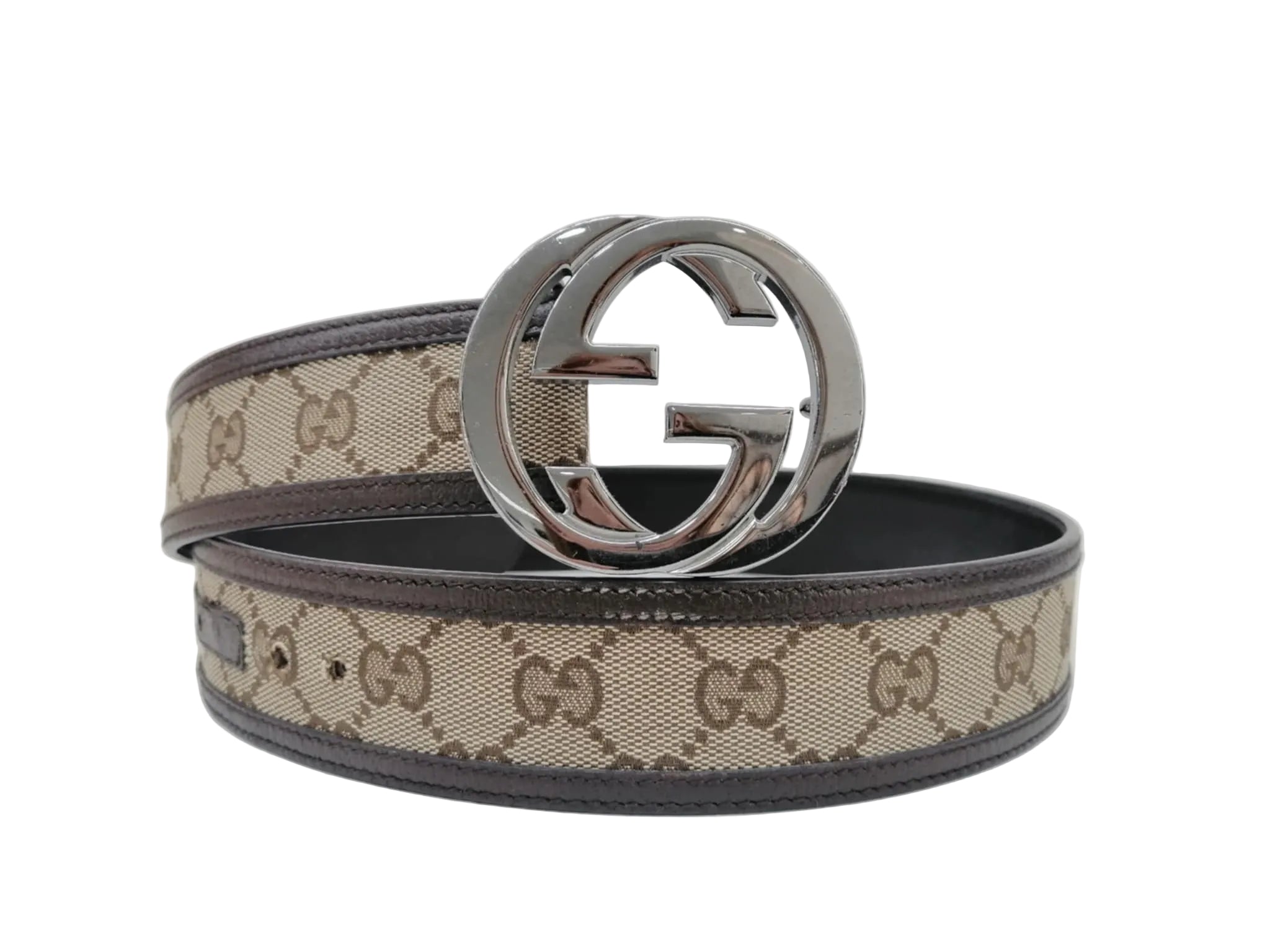 GUCCI CINTURA GG BROWN TG 85