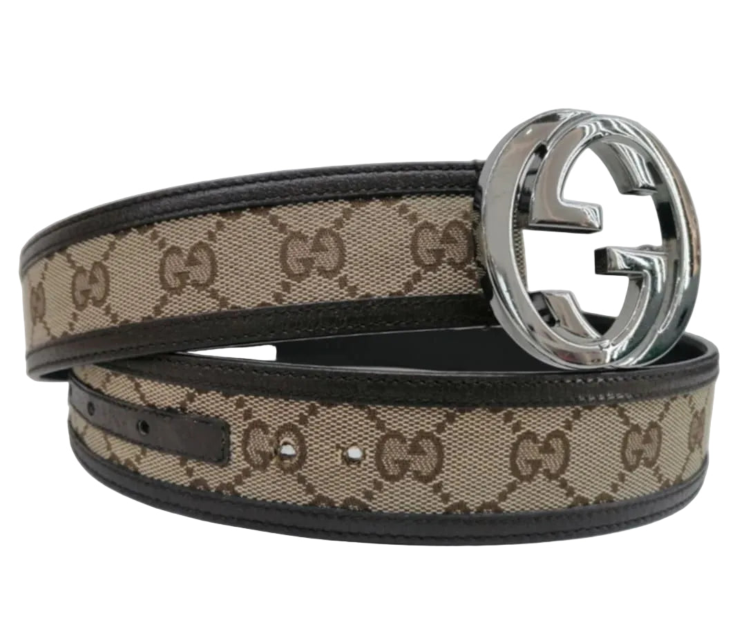 GUCCI CINTURA GG BROWN TG 85