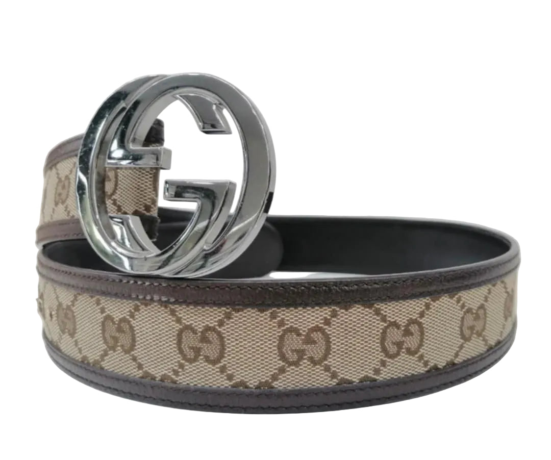 GUCCI CINTURA GG BROWN TG 85