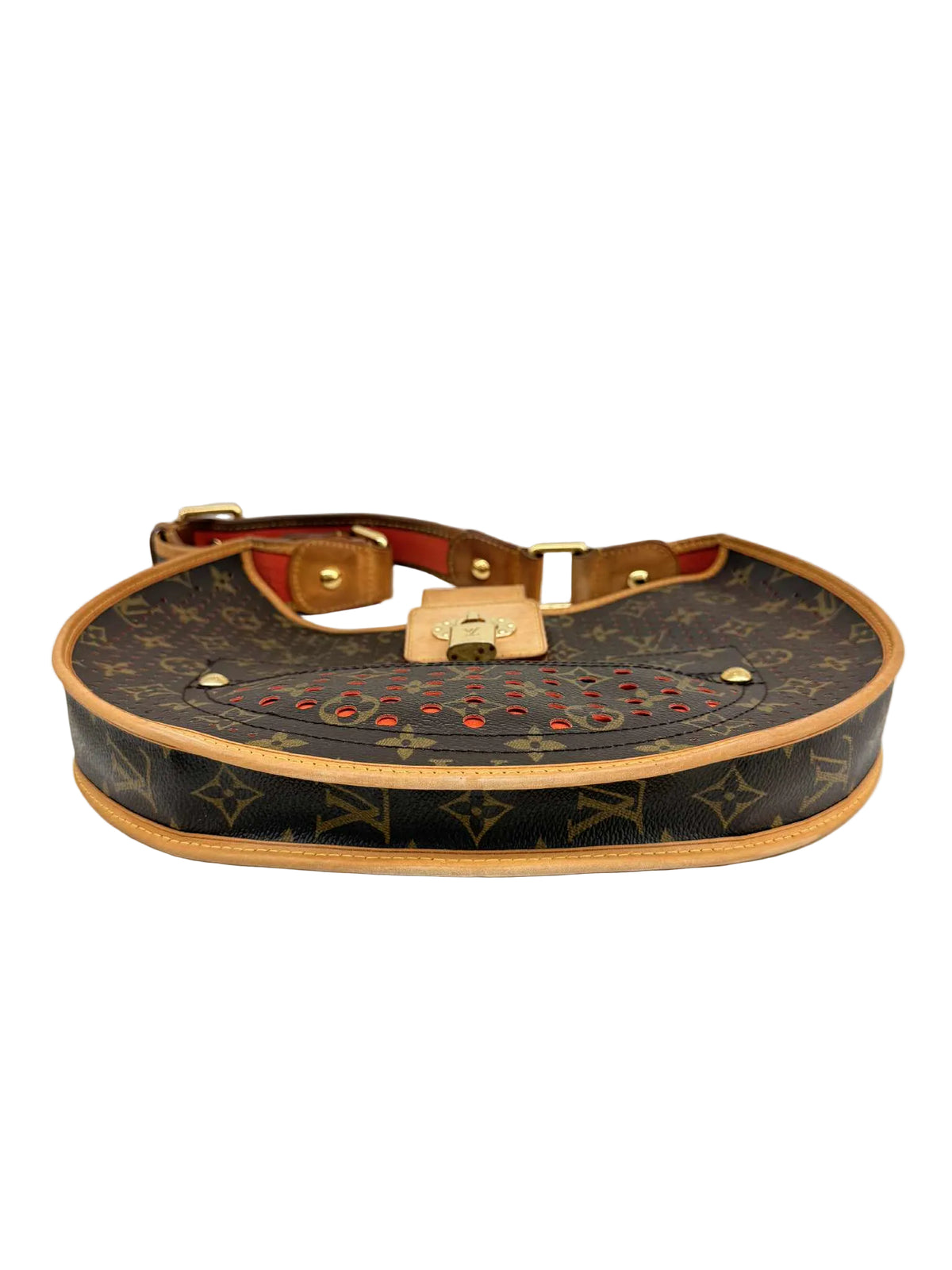 LOUIS VUITTON LIMITED EDITION ORANGE PERFORATED DEMI LUNE
