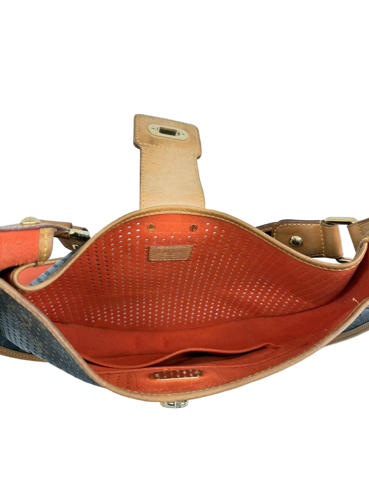 LOUIS VUITTON LIMITED EDITION ORANGE PERFORATED DEMI LUNE