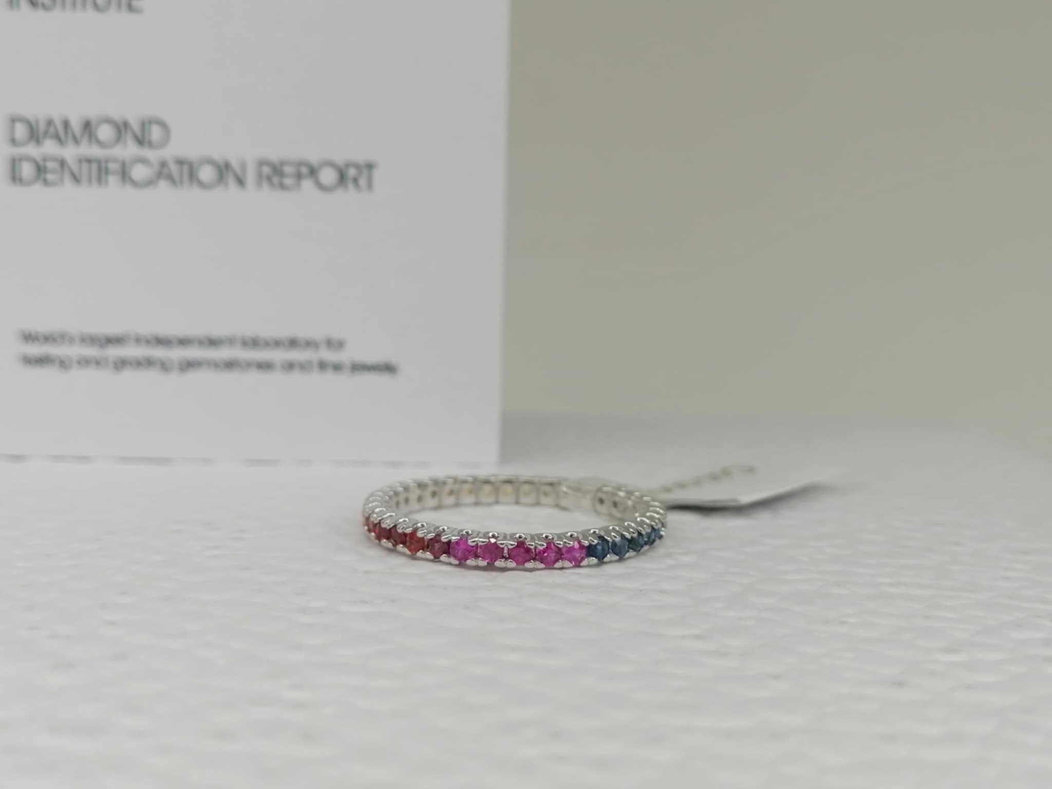 ANELLO VERETTA RAINBOW ZAFFIRI