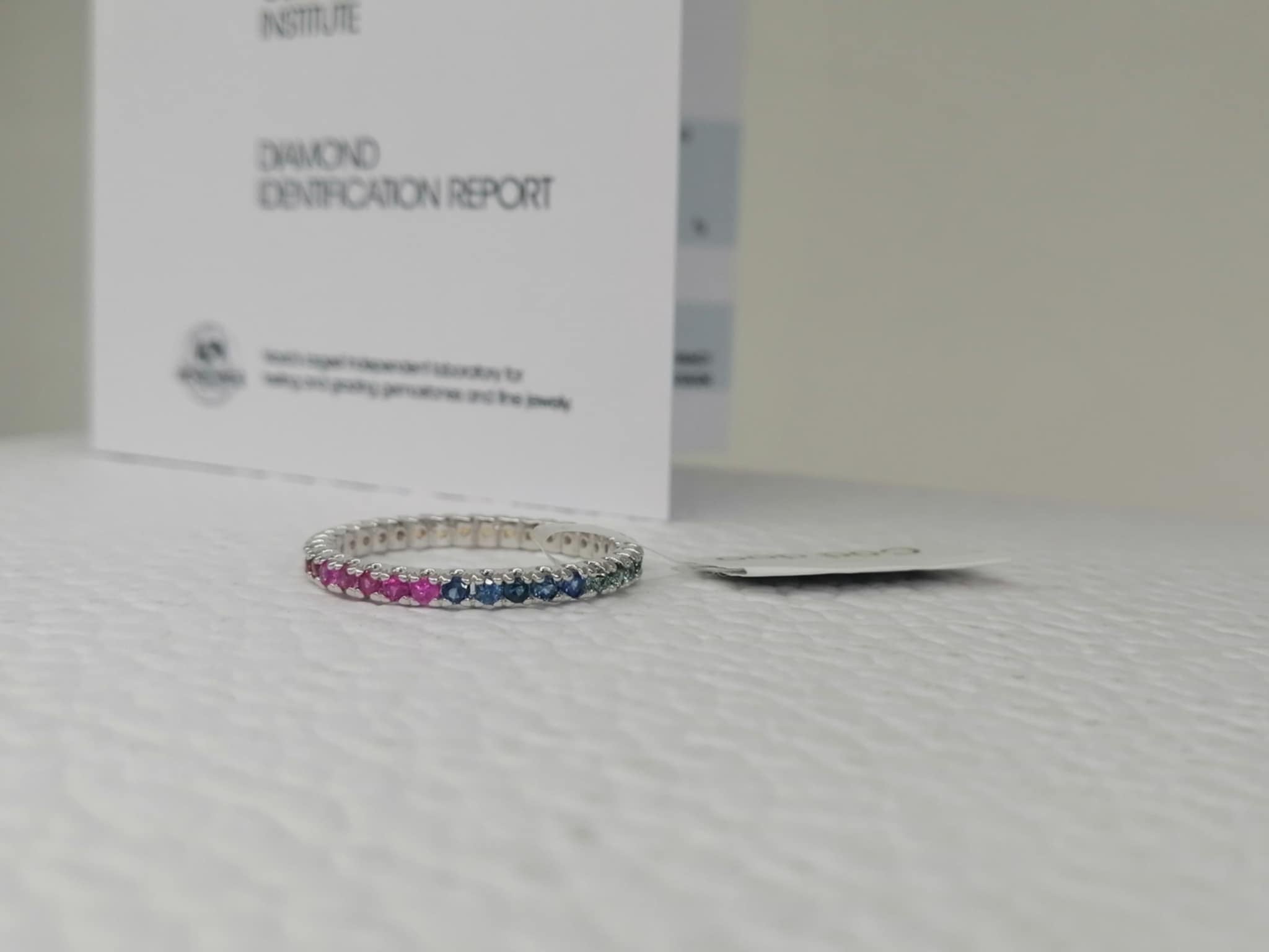 ANELLO VERETTA RAINBOW ZAFFIRI