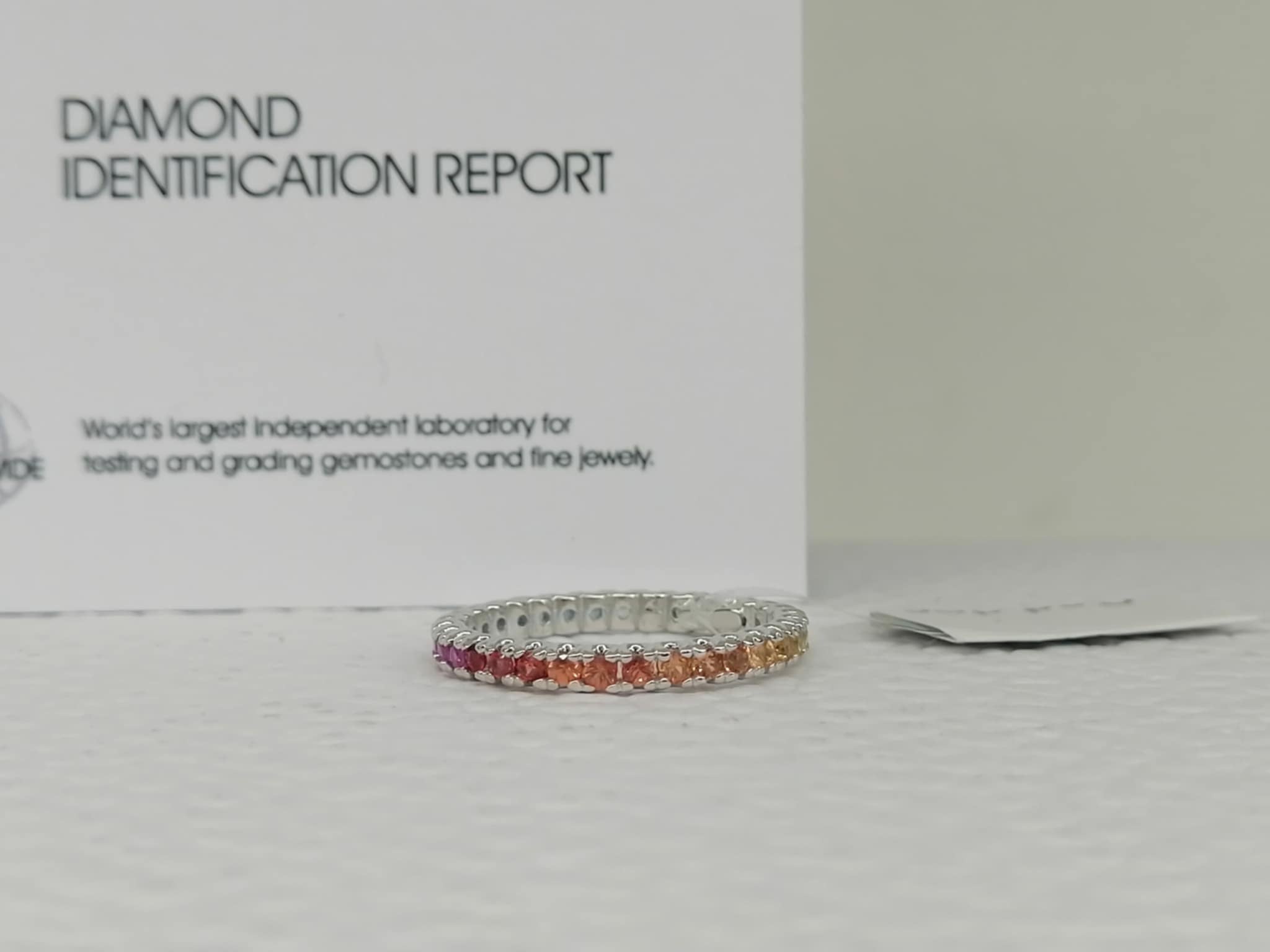 ANELLO VERETTA RAINBOW ZAFFIRI