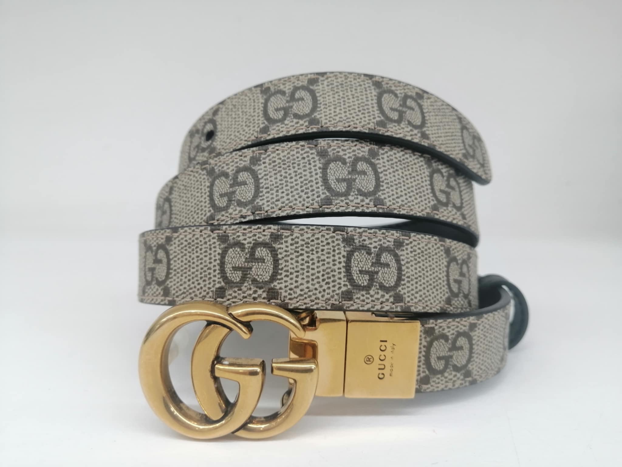 GUCCI CINTURA LARGA REVERSIBILE GG MARMONT 2CM