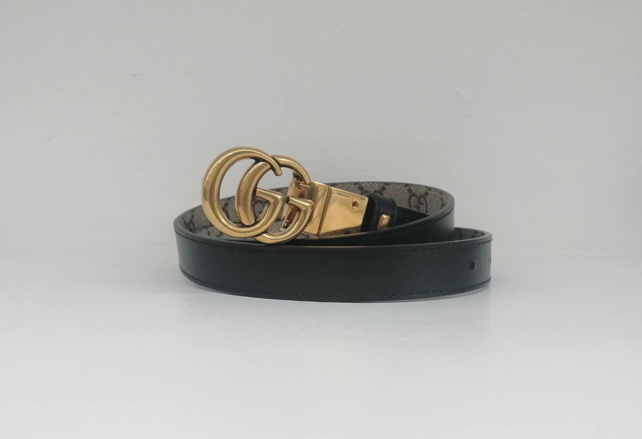 GUCCI CINTURA LARGA REVERSIBILE GG MARMONT 2CM