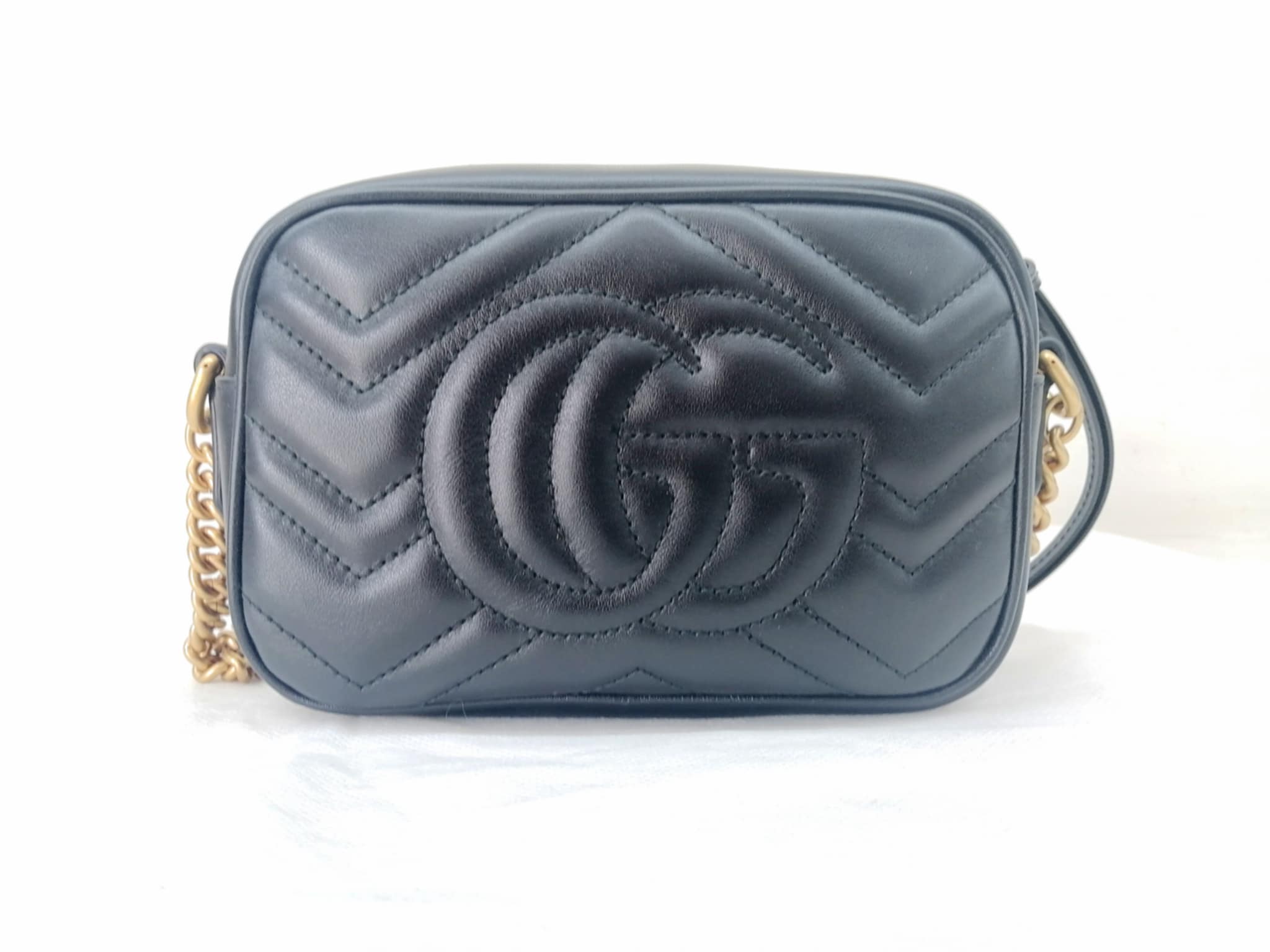 GUCCI MINI CAMERA BAG GG MARMONT NERA