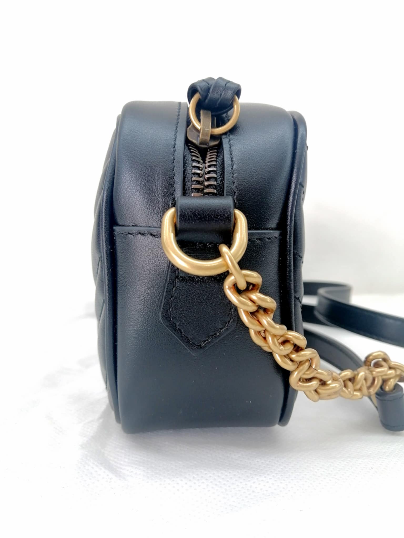 GUCCI MINI CAMERA BAG GG MARMONT NERA