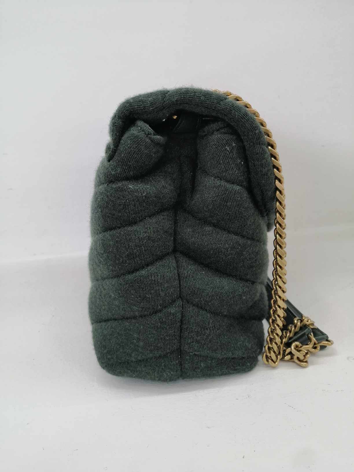 YSL LOULOU SMALL IN TESSUTO VERDE
