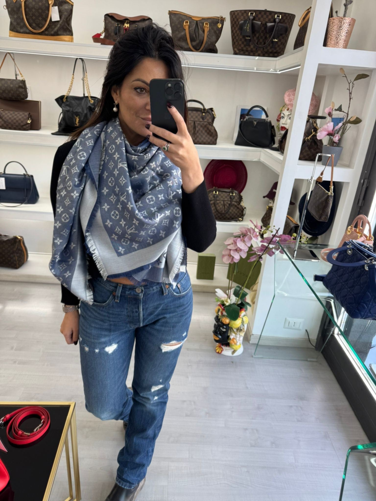 LOUIS VUITTON STOLA MONOGRAM DENIME/BLU