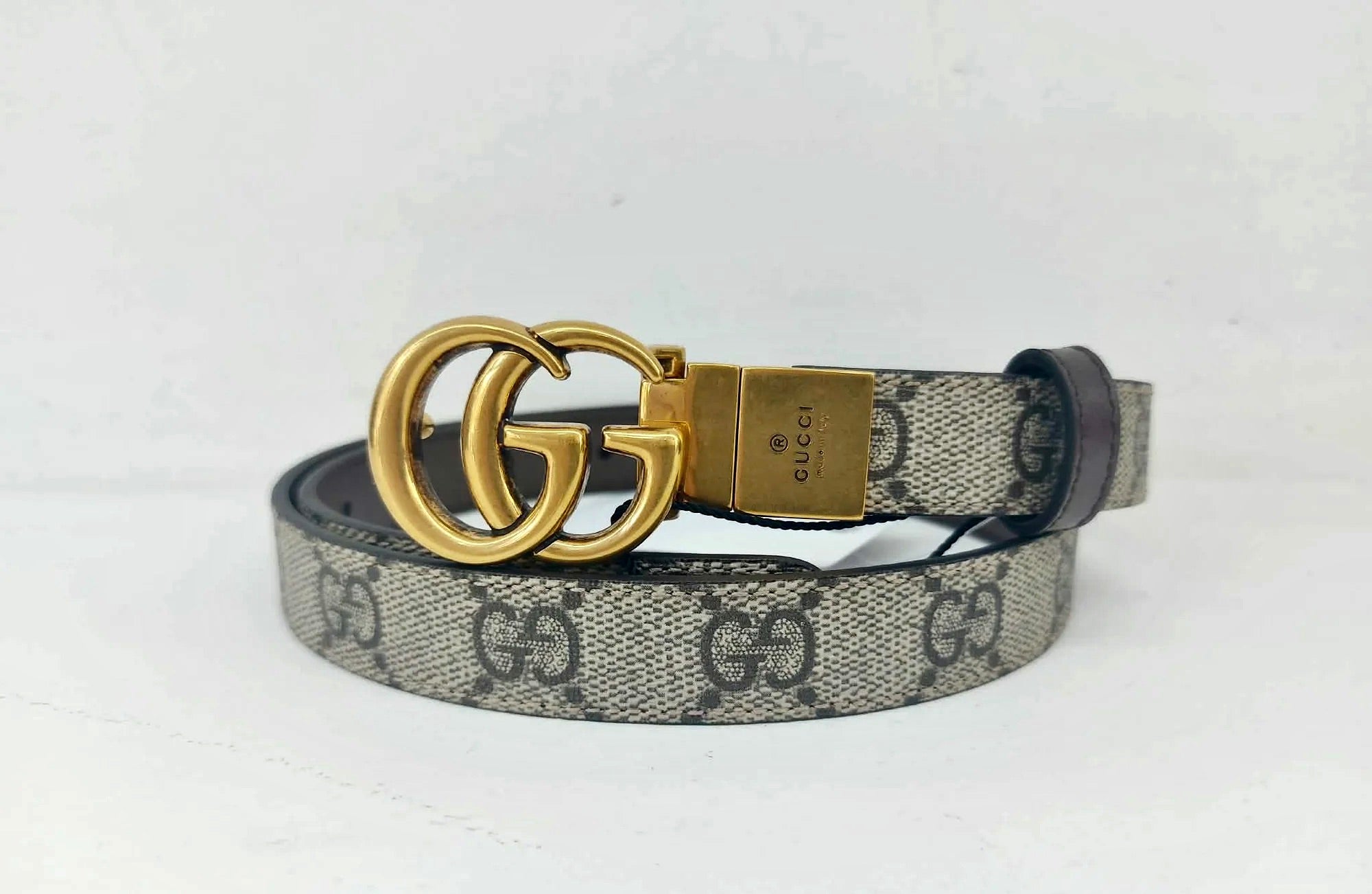 GUCCI CINTURA GG REVERSIBLE 2CM