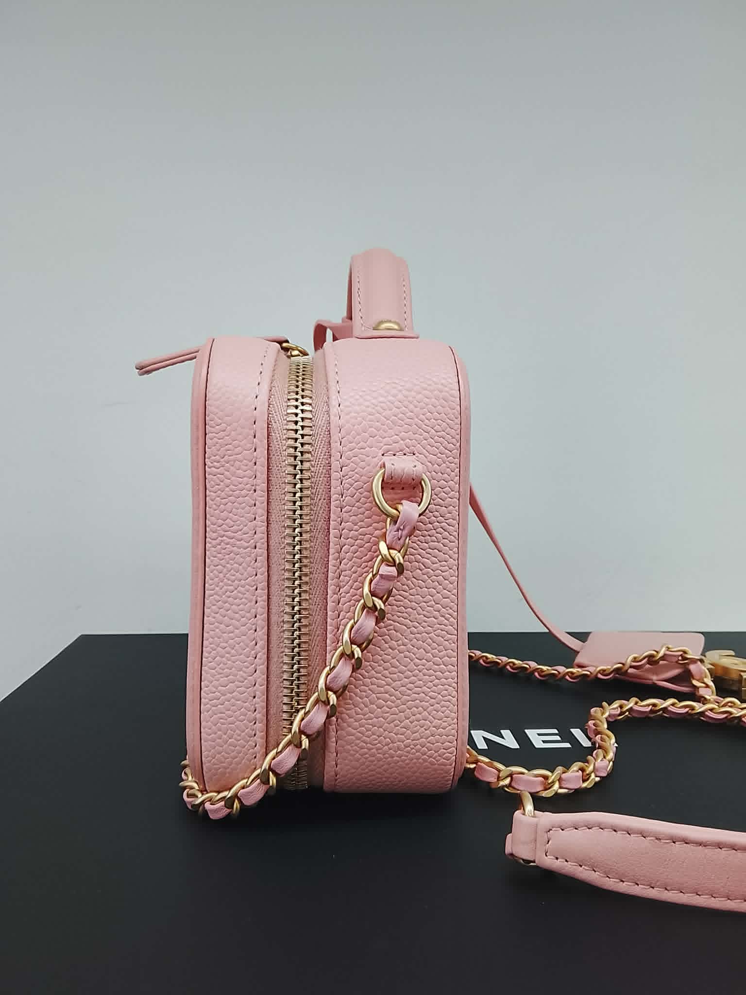 CHANEL VANITY CASE TOP HANDLE ROSA small