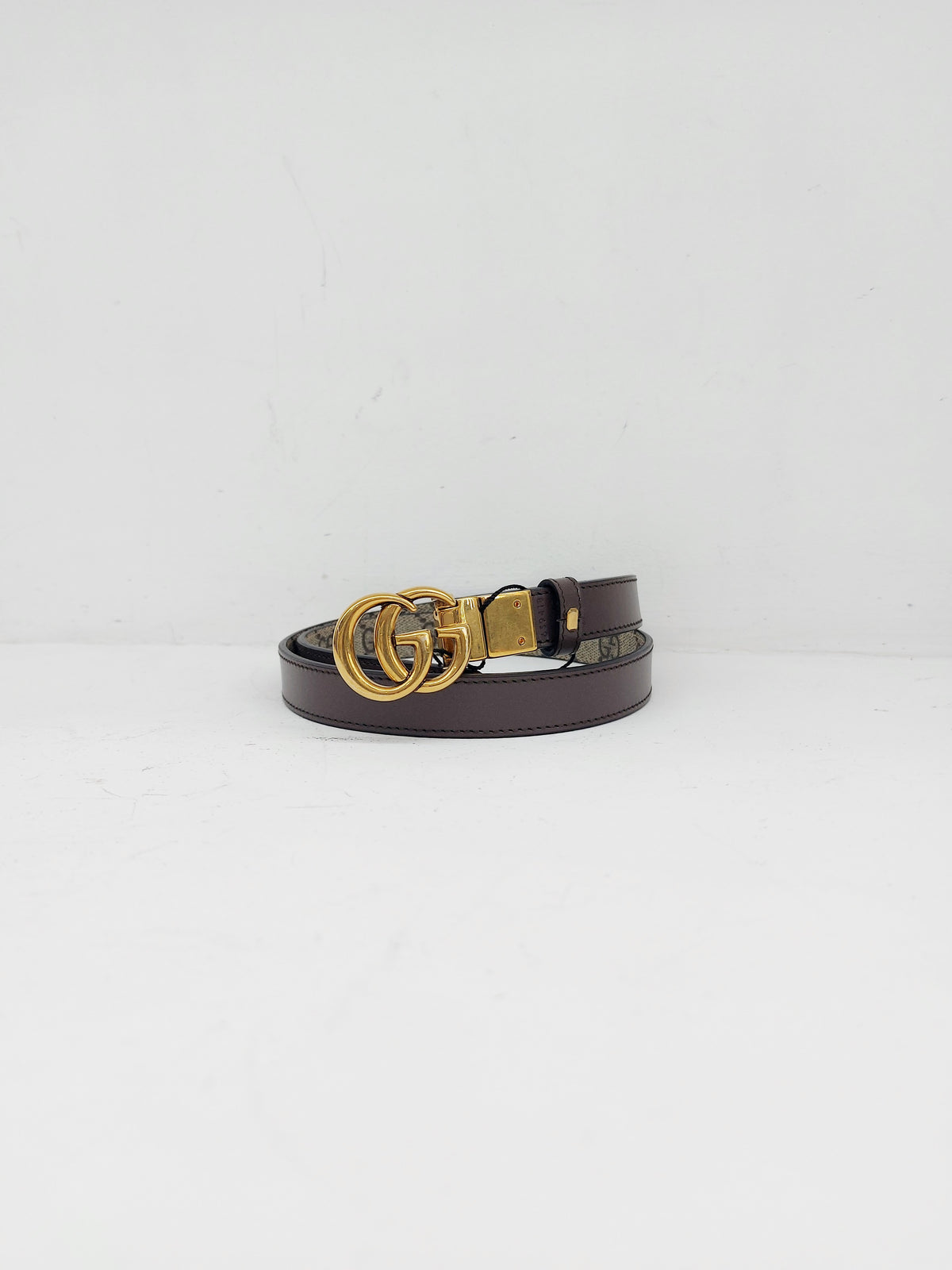 GUCCI CINTURA GG REVERSIBLE 2CM
