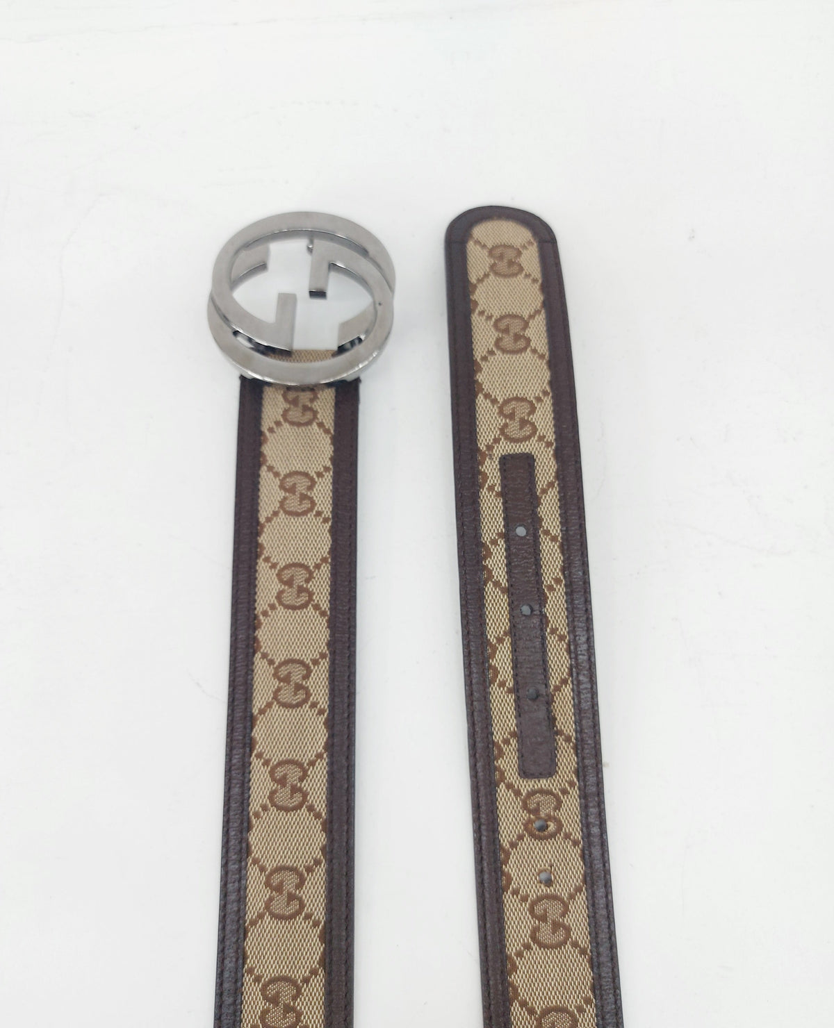 GUCCI CINTURA GG BROWN TG 85