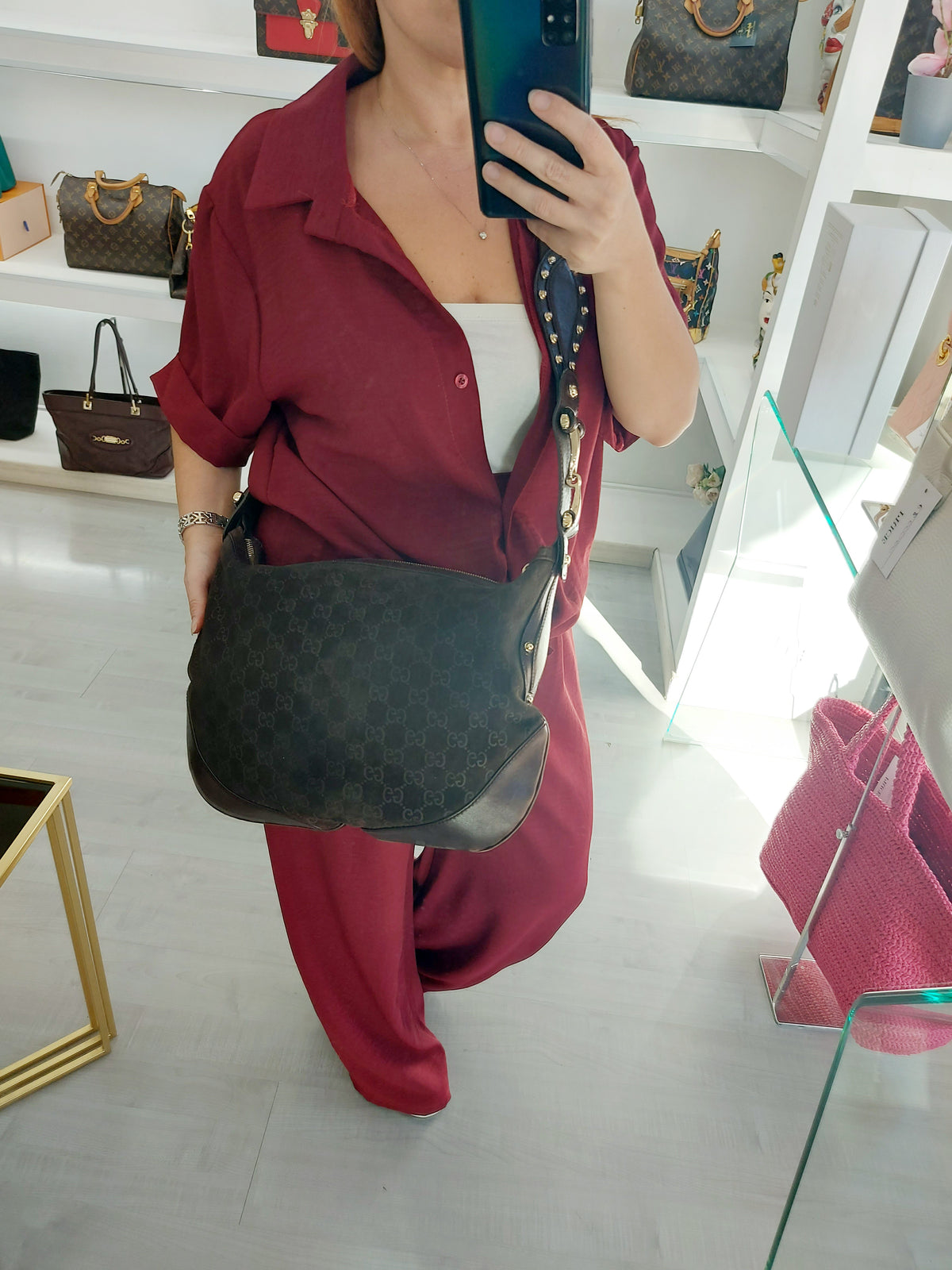 GUCCI TRACOLLA IN CAMOSCIO