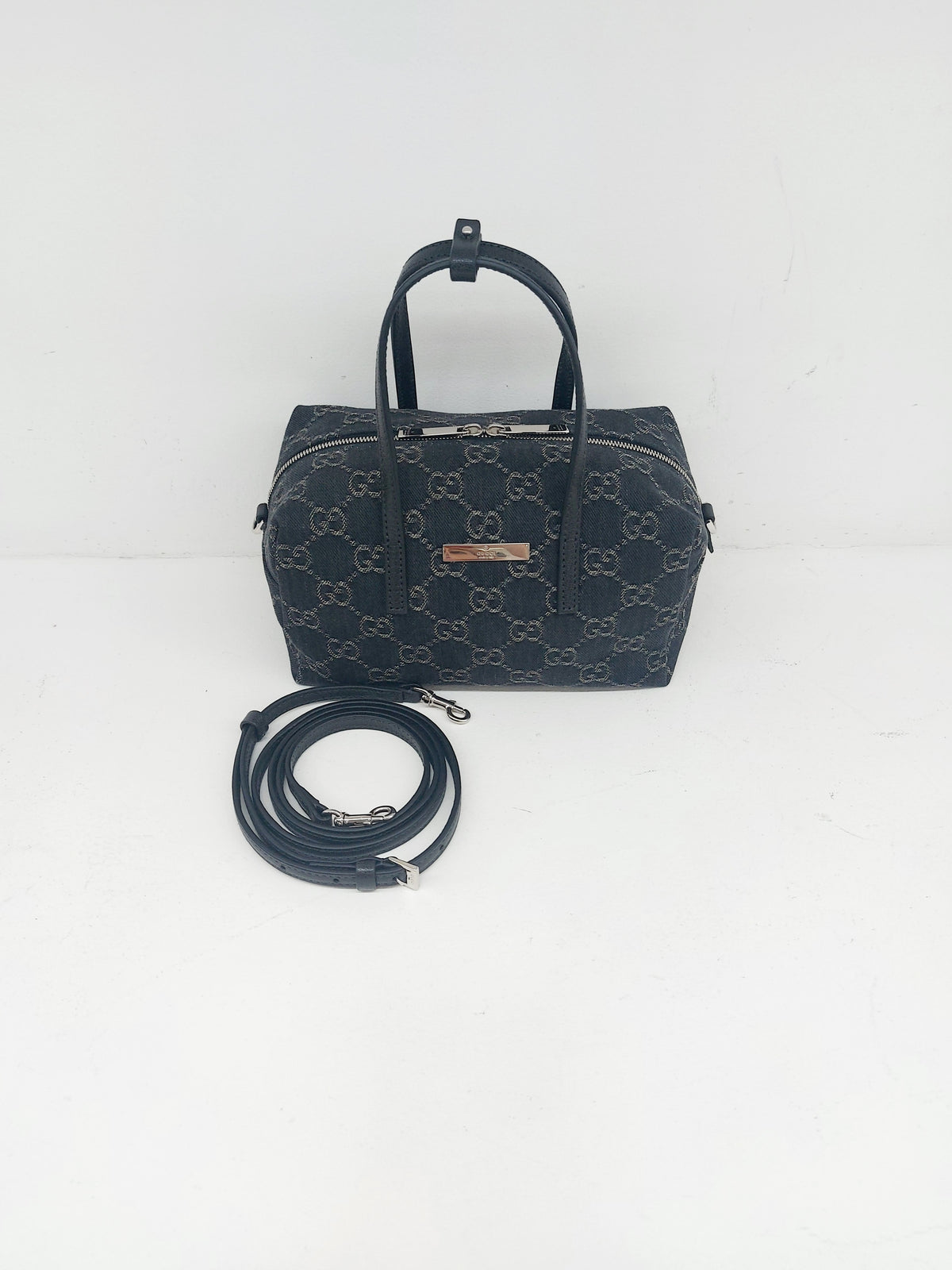 GUCCI BOSTON MINI BAULETTO DENIM GG