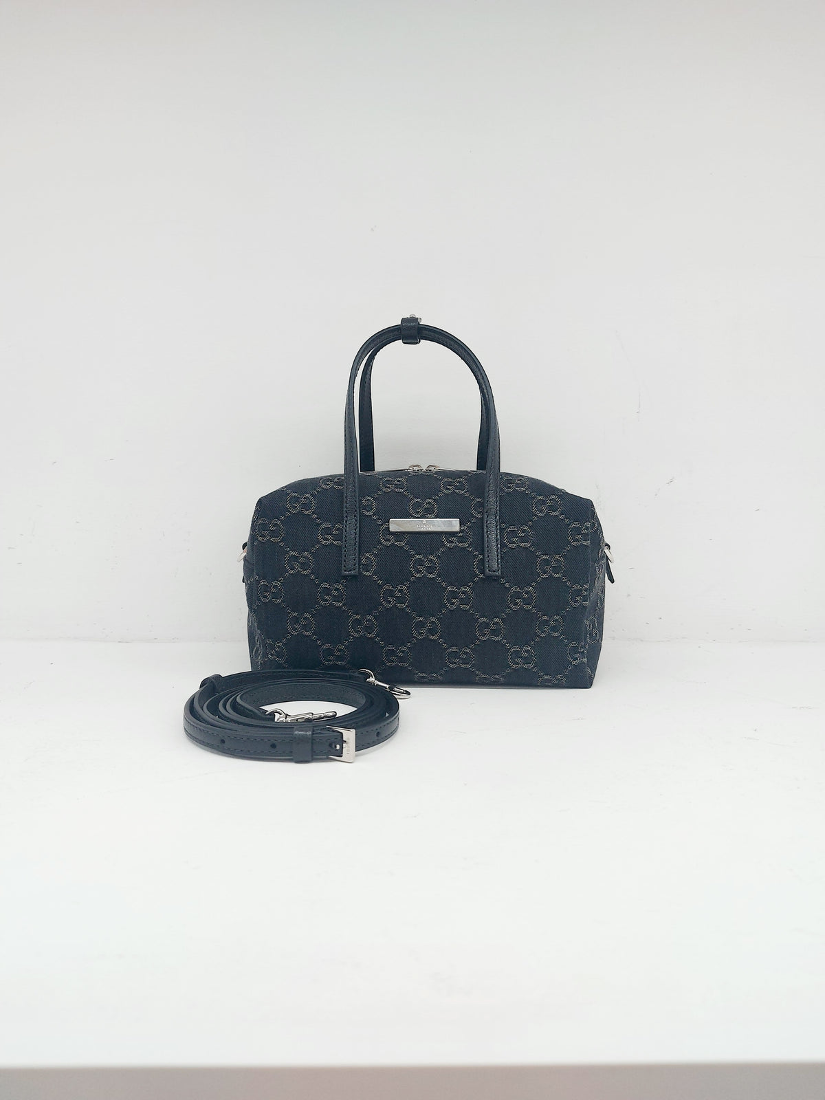 GUCCI BOSTON MINI BAULETTO DENIM GG