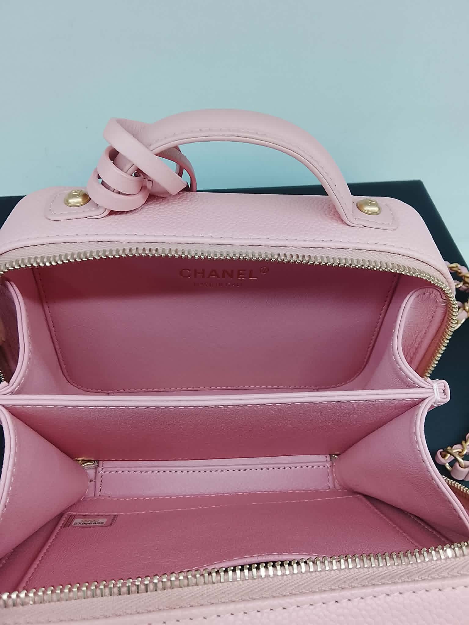 CHANEL VANITY CASE TOP HANDLE ROSA small