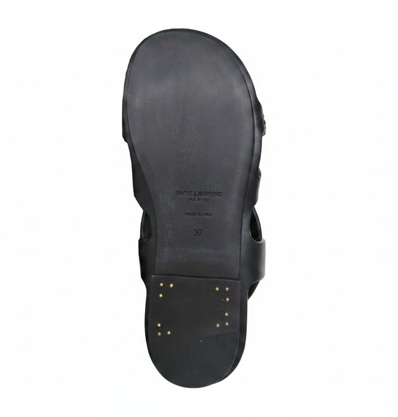 YSL SANDALI FLAT IN PELLE LISCIA