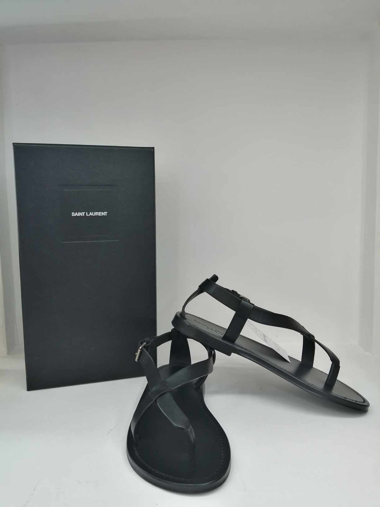 YSL SANDALI PIATTI CULVER IN PELLE LISCIA