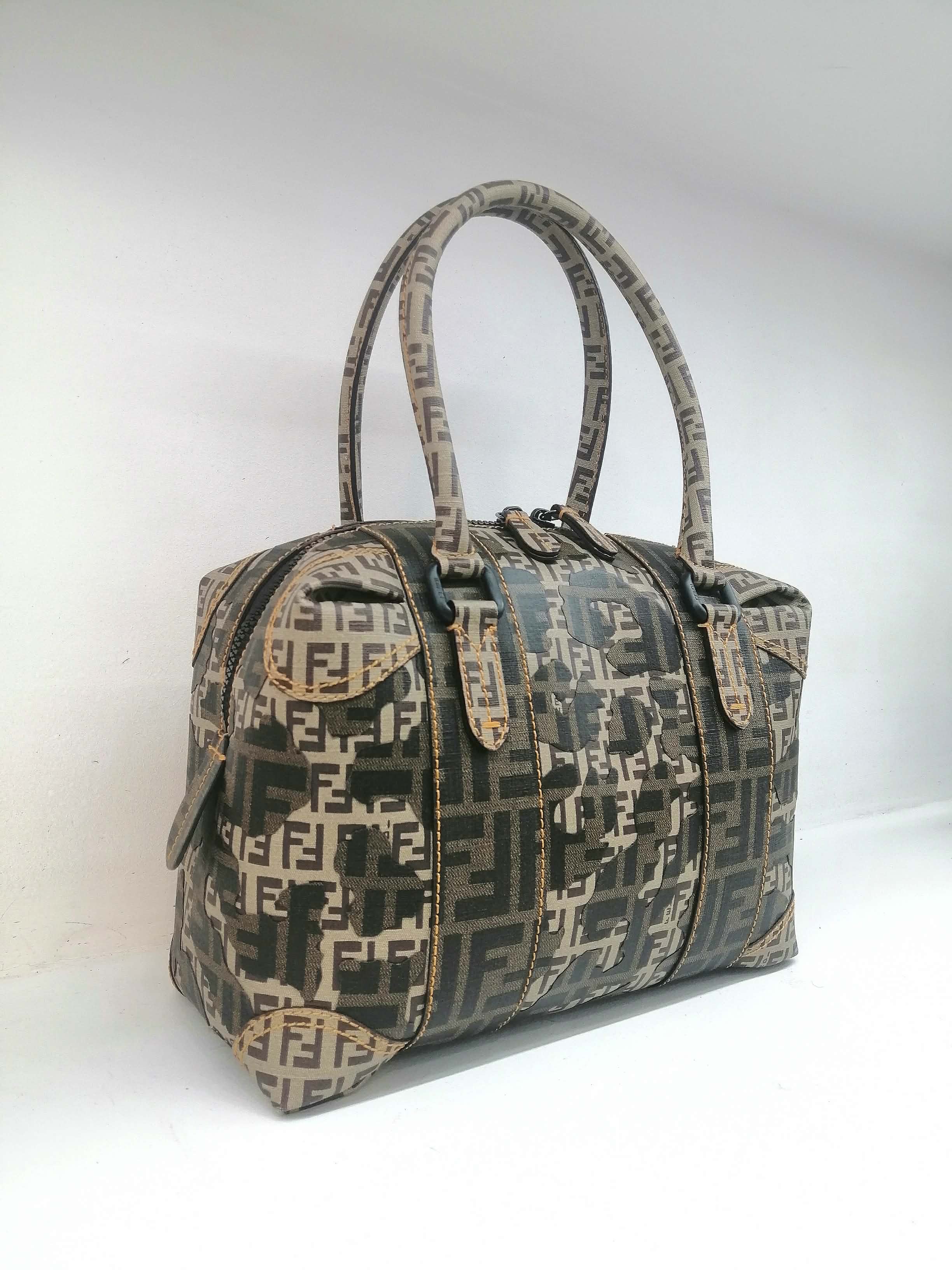 FENDI BAULETTO CAMOUFLAGE KHAKI ZUCCA E ZUCCHINO
