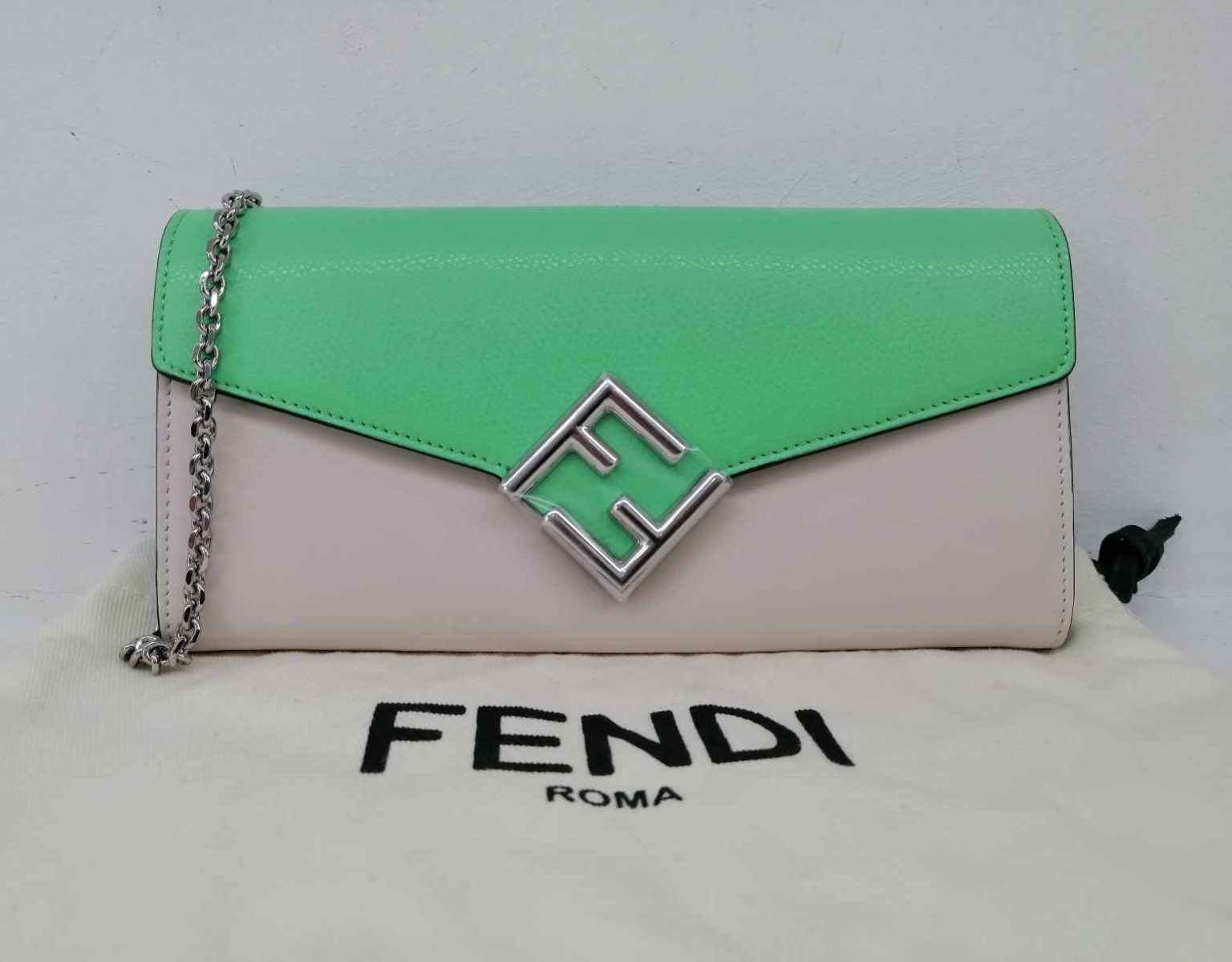 Fendi Wallet Continental With Chain FF Diamonds