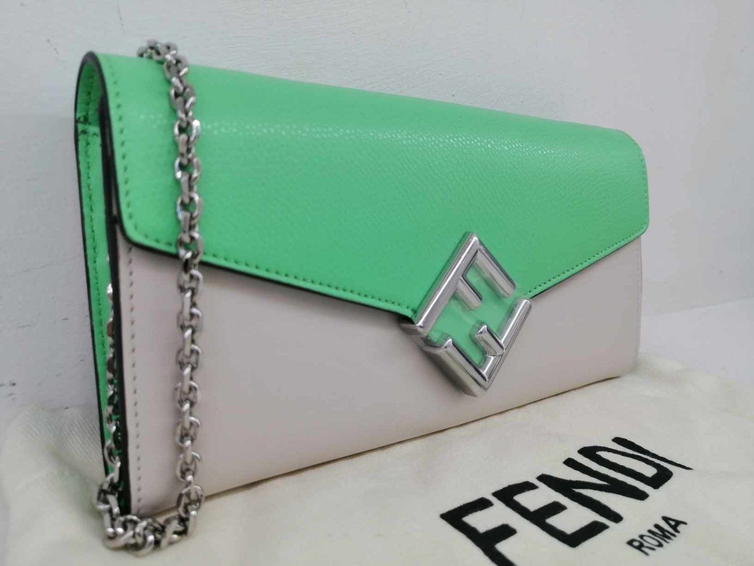 Fendi Wallet Continental With Chain FF Diamonds