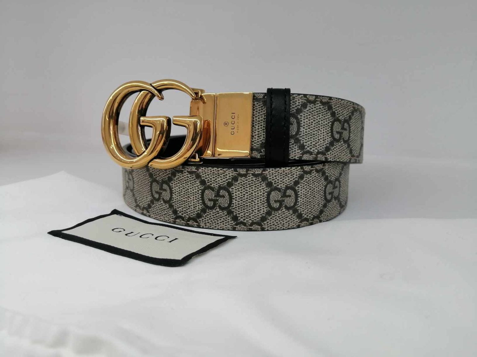 Gucci Cintura Larga Reversibile GG Marmont 3cm