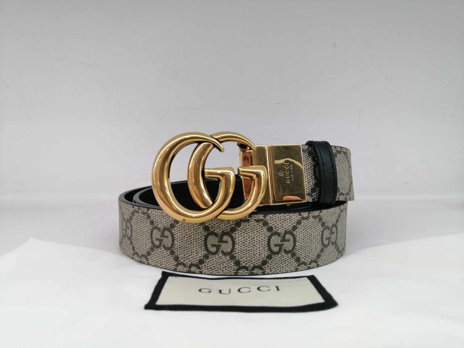 Gucci Cintura Larga Reversibile GG Marmont 3cm