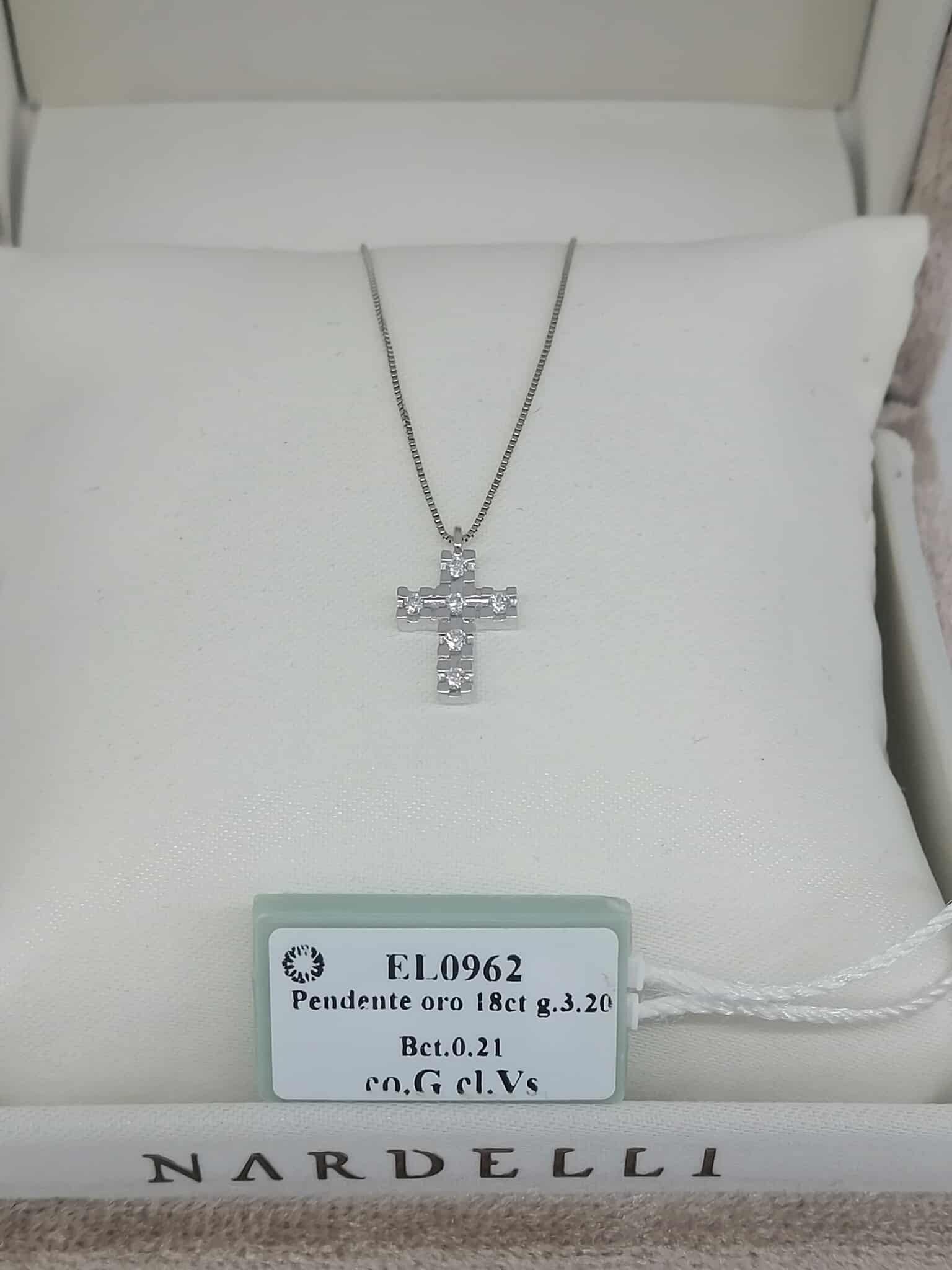 Nardelli Coll. Ellis Collier Pendente Symbols Crucis Oro e Diamanti