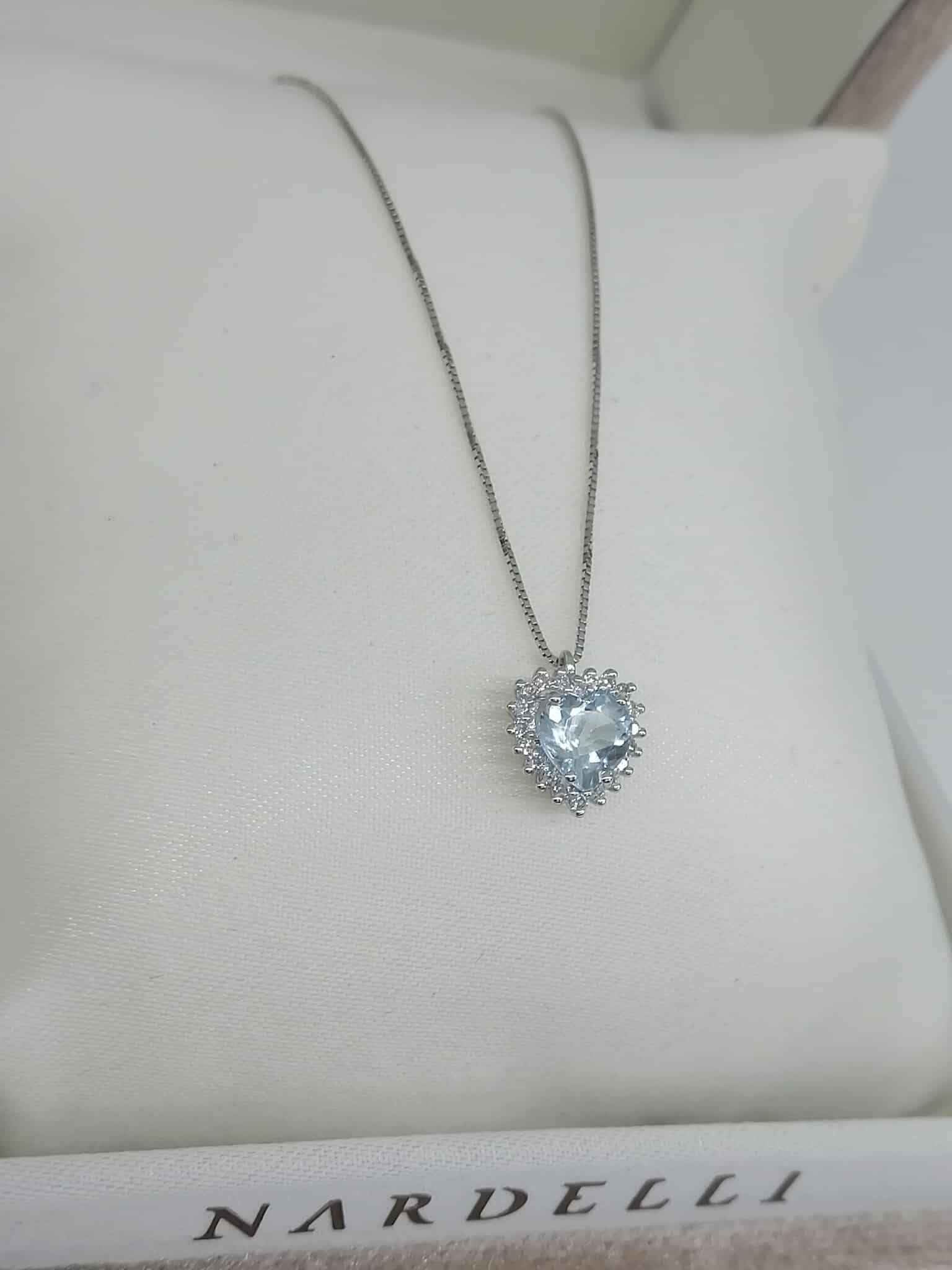 Nardelli Coll. Ellis Collier Pendente Cuore Acquamarine e Diamanti