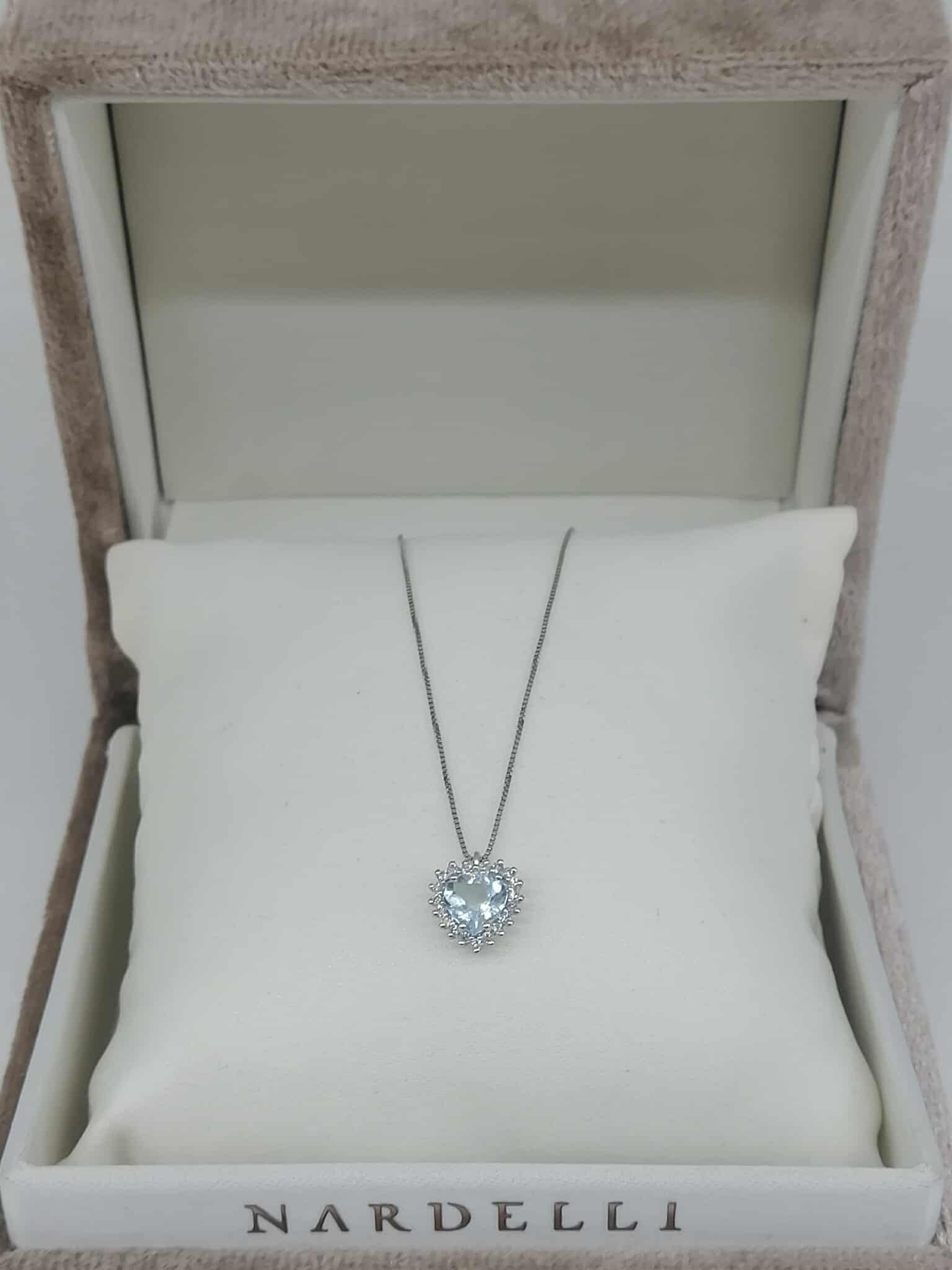 Nardelli Coll. Ellis Collier Pendente Cuore Acquamarine e Diamanti