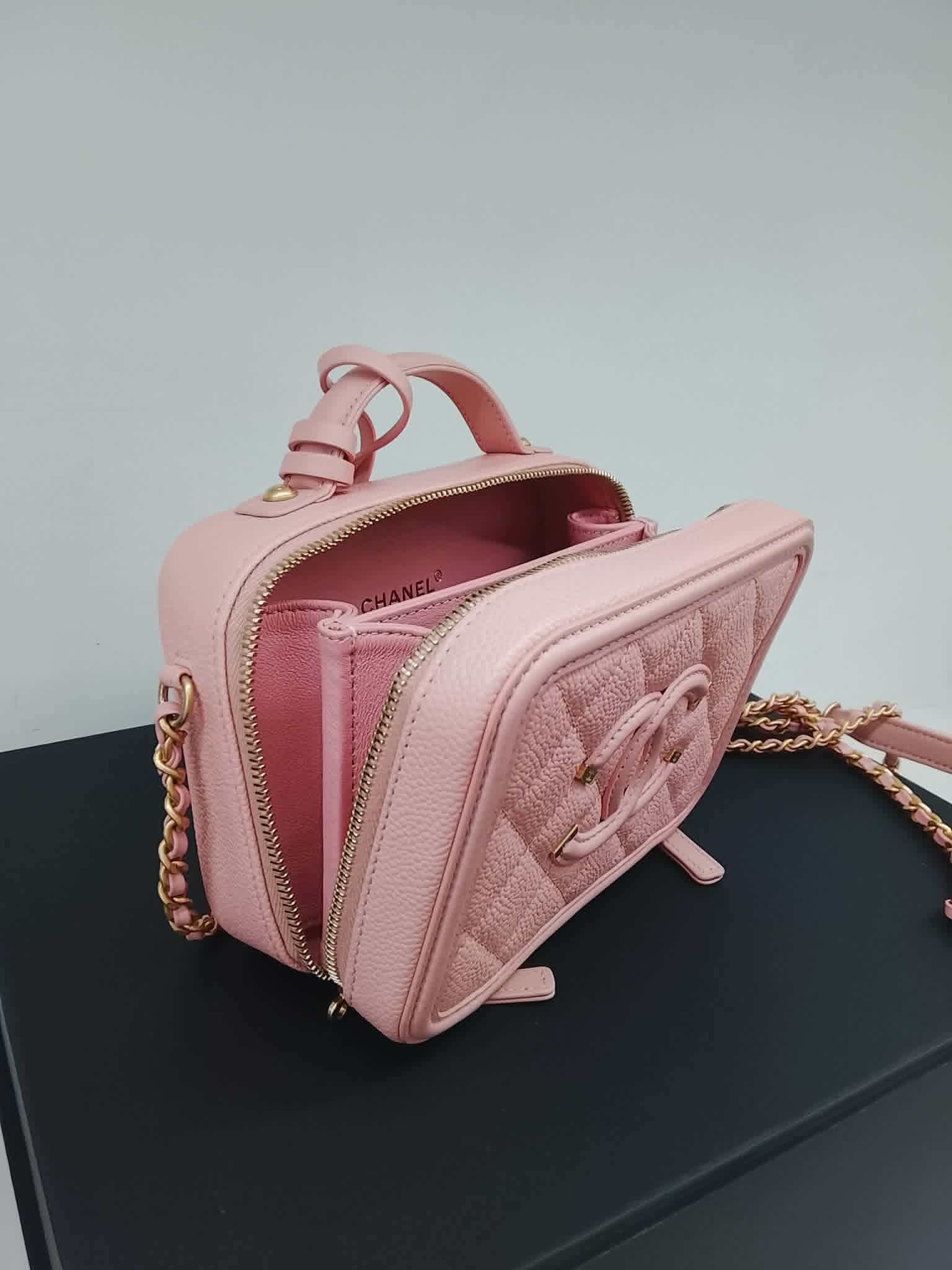 CHANEL VANITY CASE TOP HANDLE ROSA small
